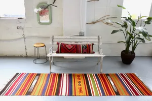 Vintage Anatolian Kilim Runner 2.4ftx8.4ft