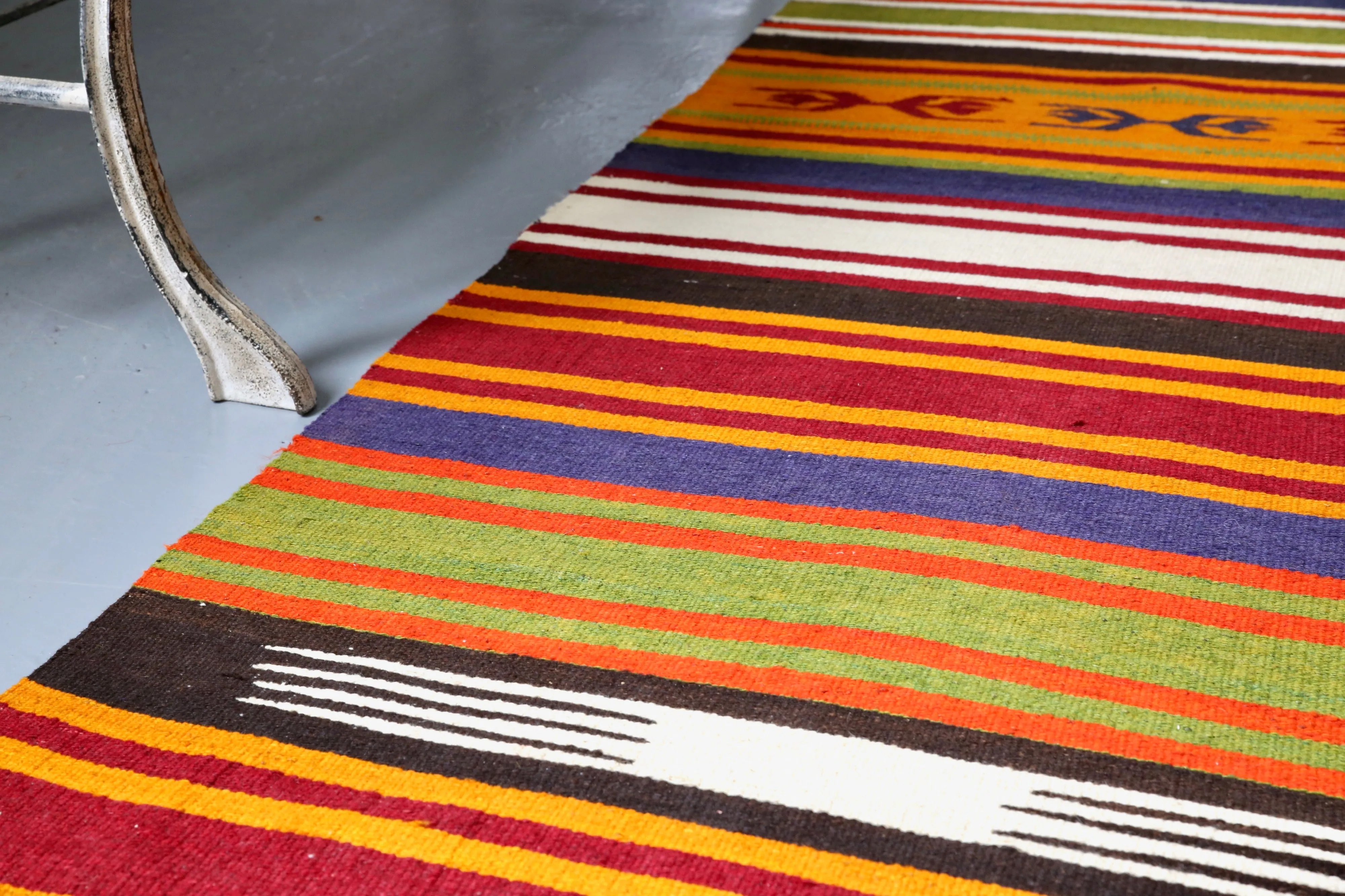 Vintage Anatolian Kilim Runner 2.4ftx8.4ft