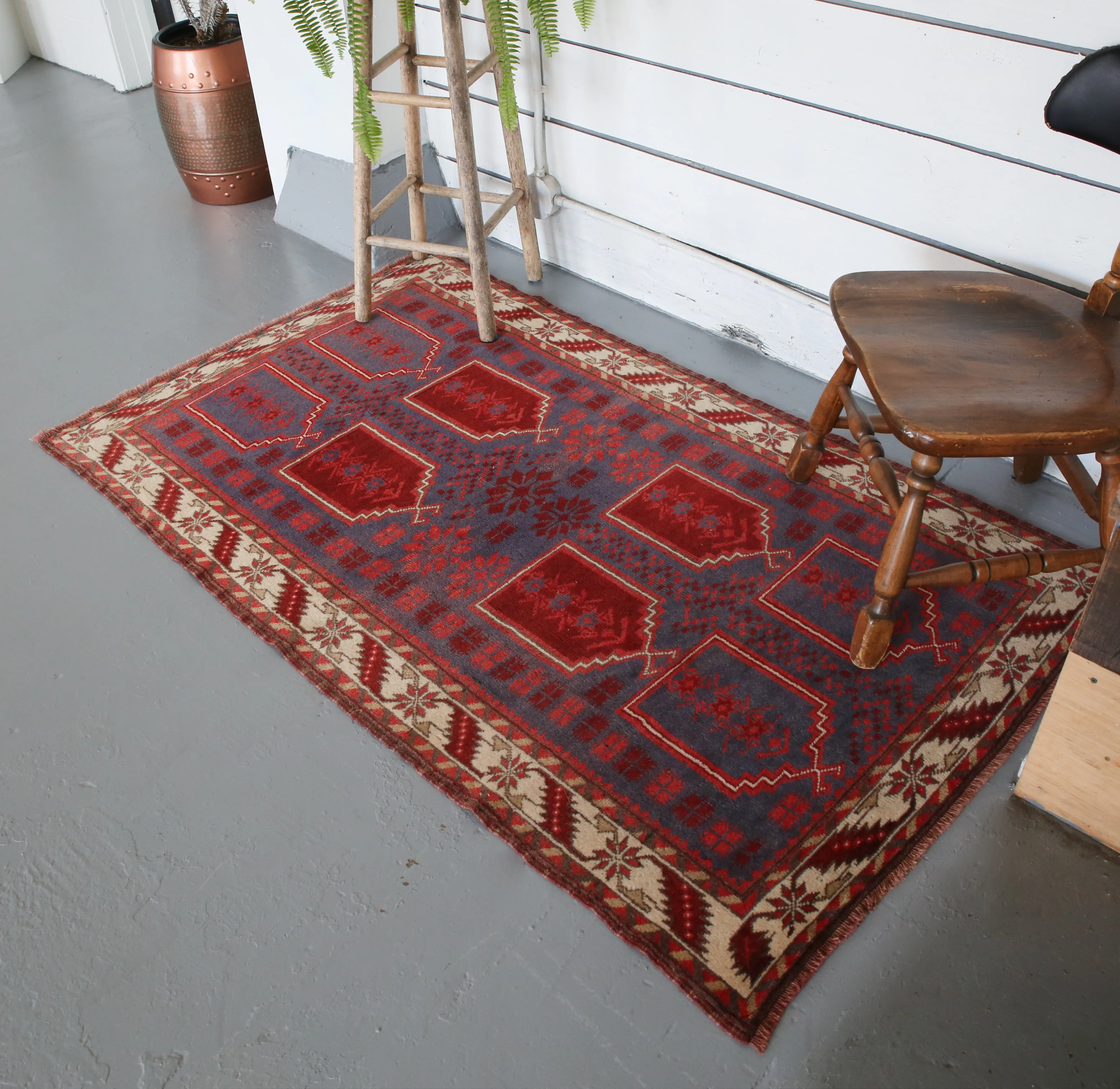 Vintage Anatolian Rug 3.6ftx5.9ft
