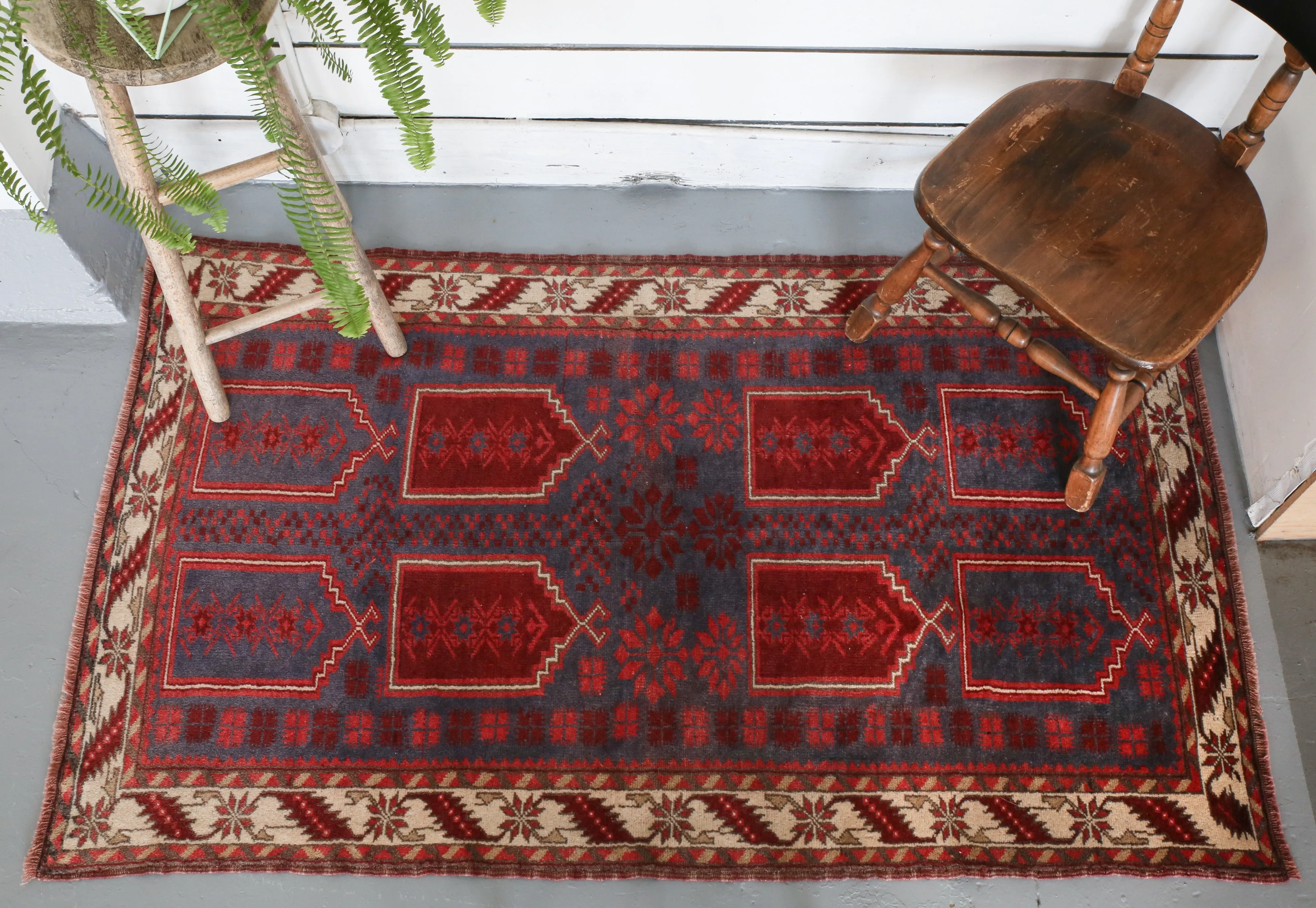 Vintage Anatolian Rug 3.6ftx5.9ft