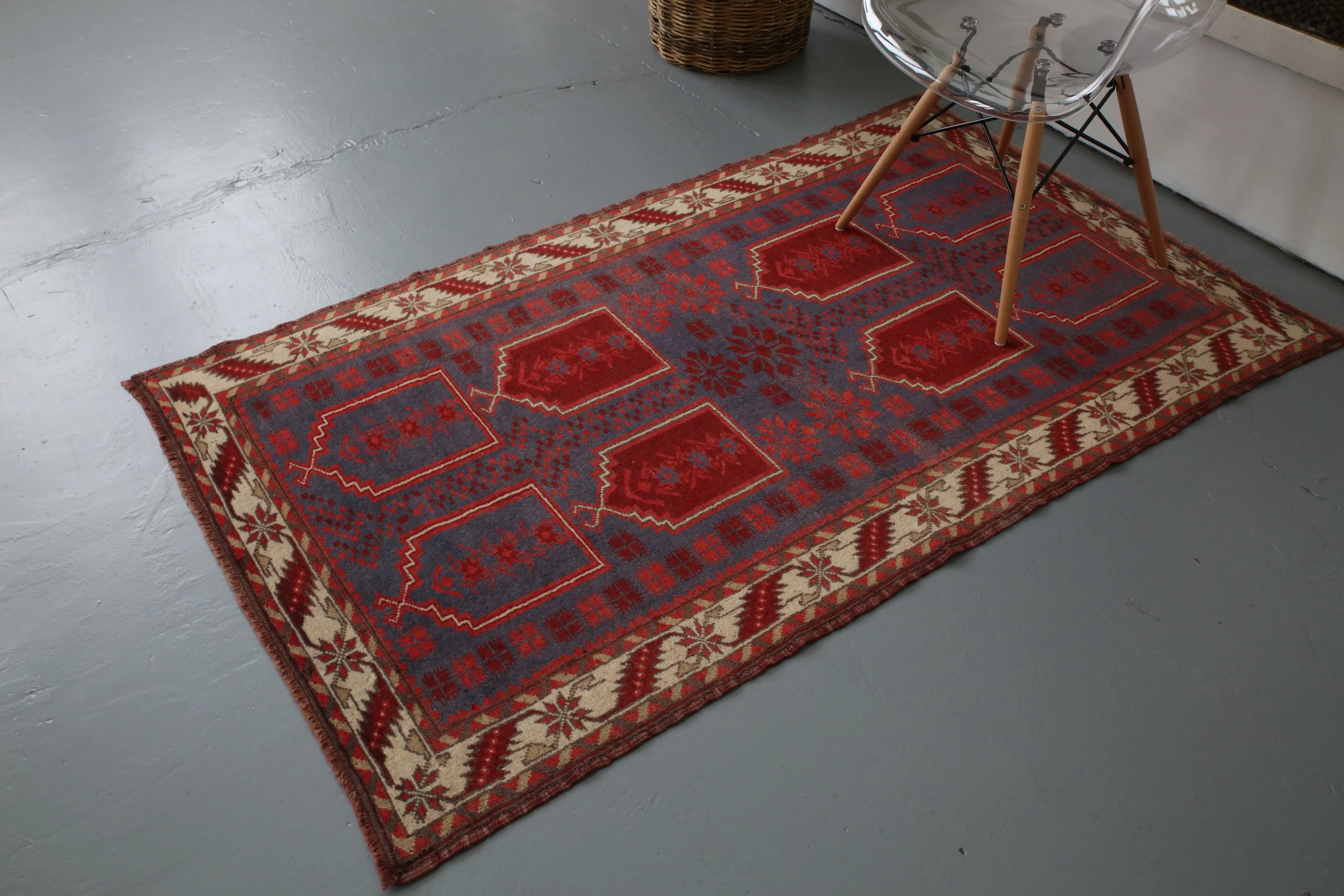 Vintage Anatolian Rug 3.6ftx5.9ft
