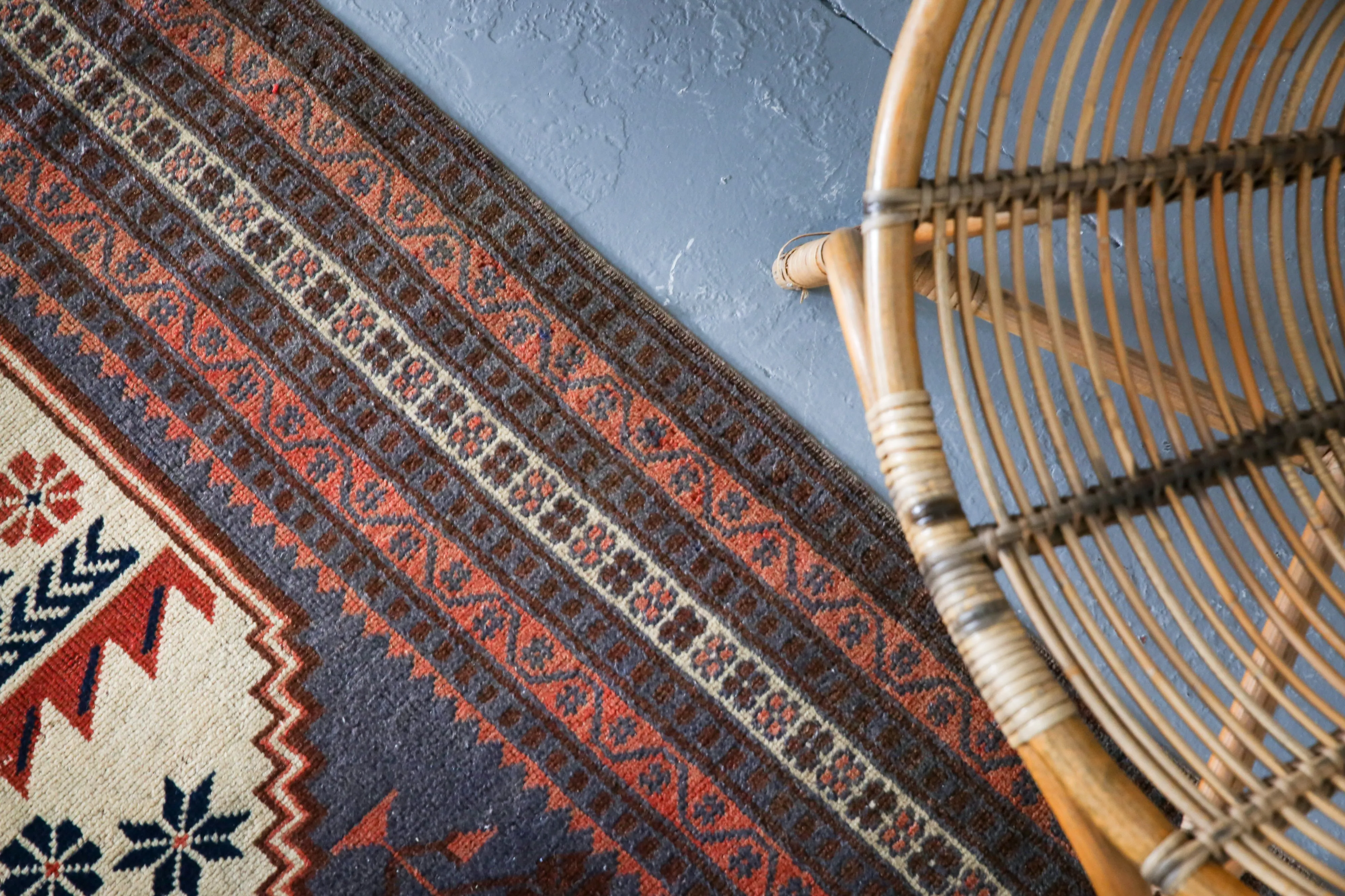 Vintage Anatolian Rug 3.7ftx6ft