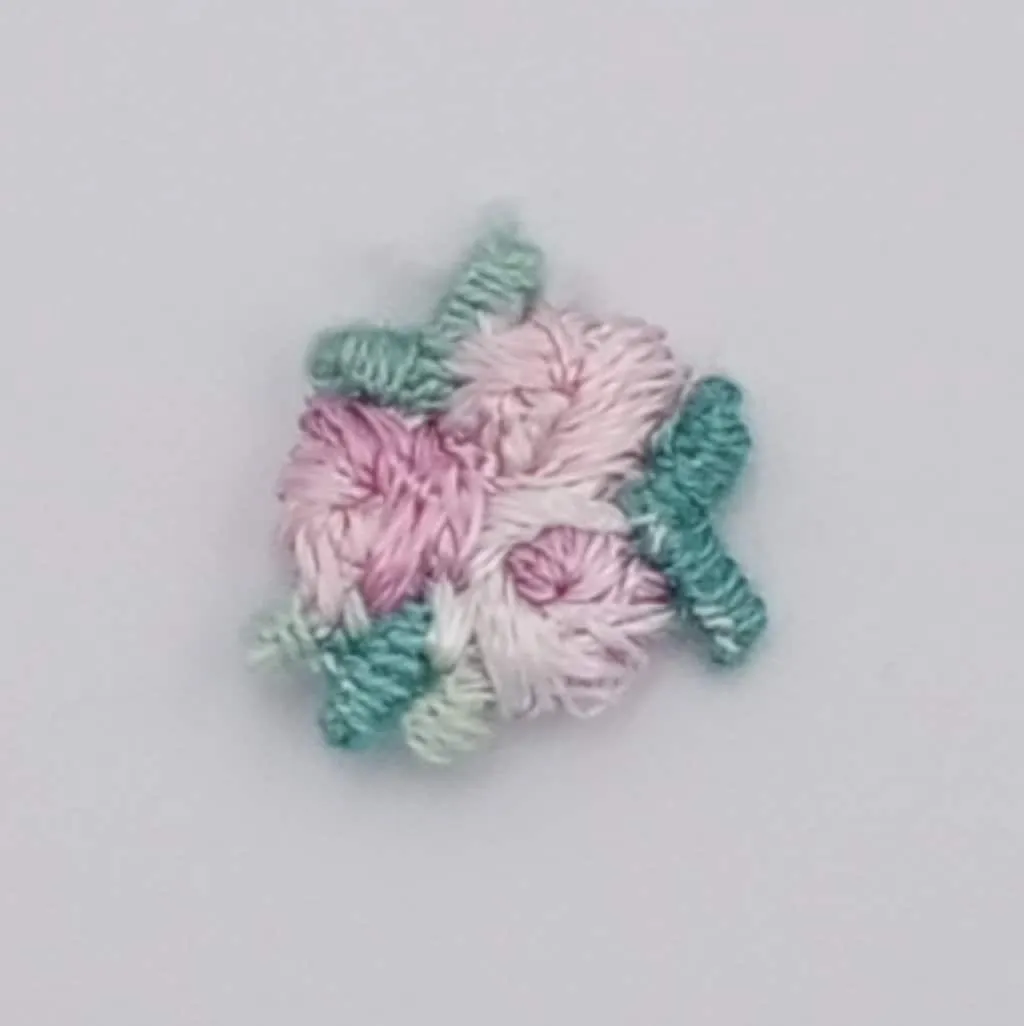VINTAGE appliques cute green lilac flower embroidery Patches #308