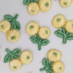 VINTAGE appliques yellow flower ball embroidery Patches #320