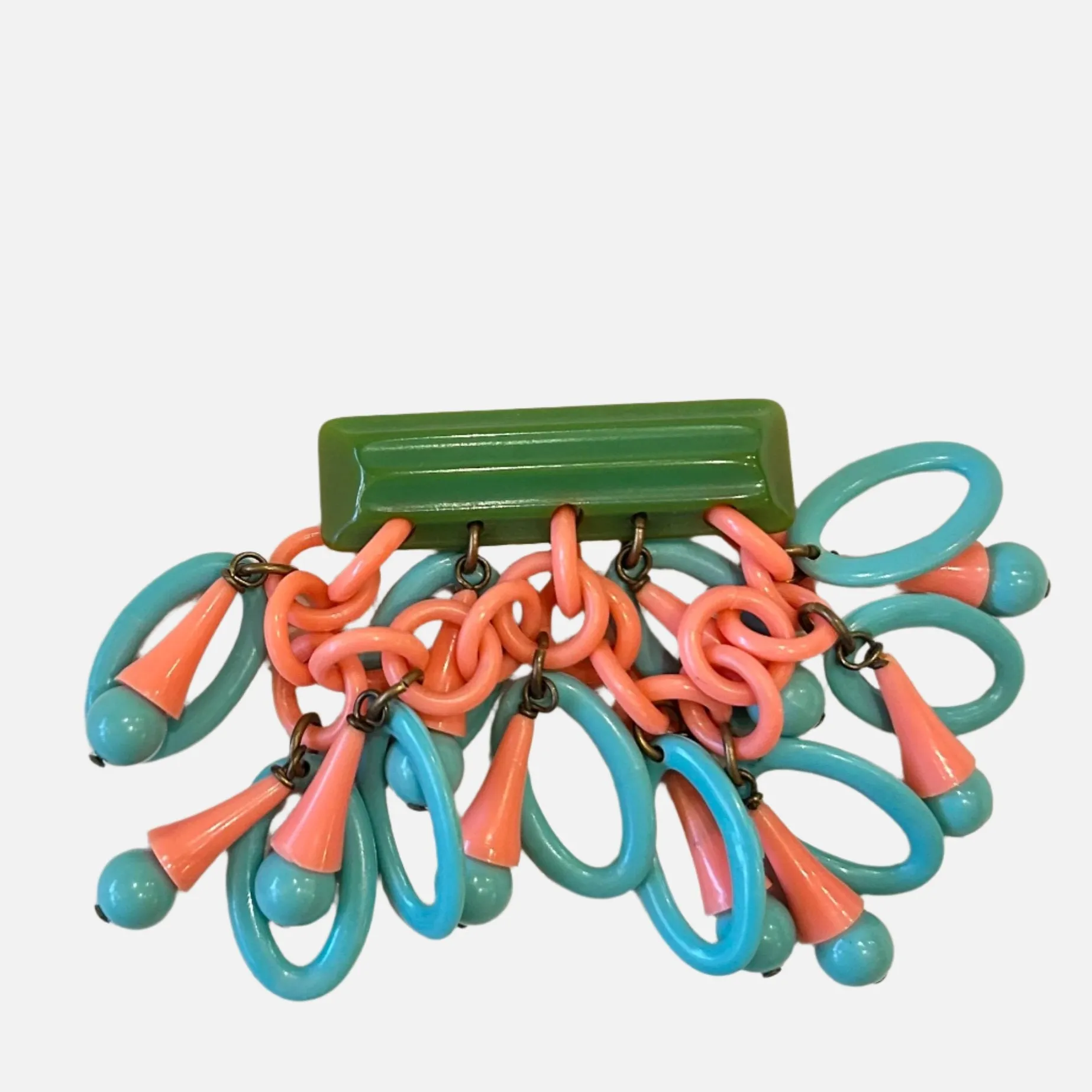 Vintage Bakelite Dangling Shapes Brooch