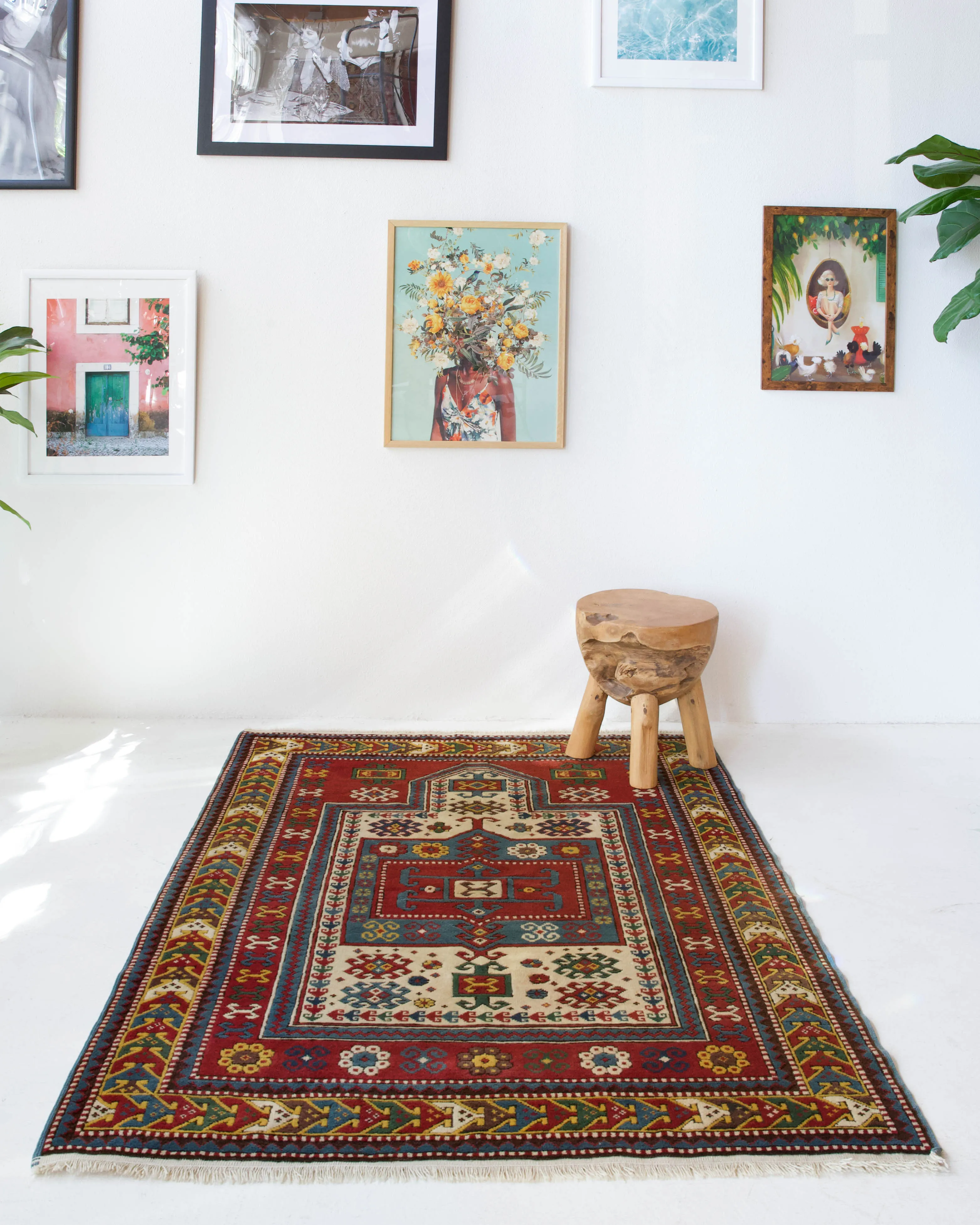 Vintage Caucasian Rug 4'2"x5'6"