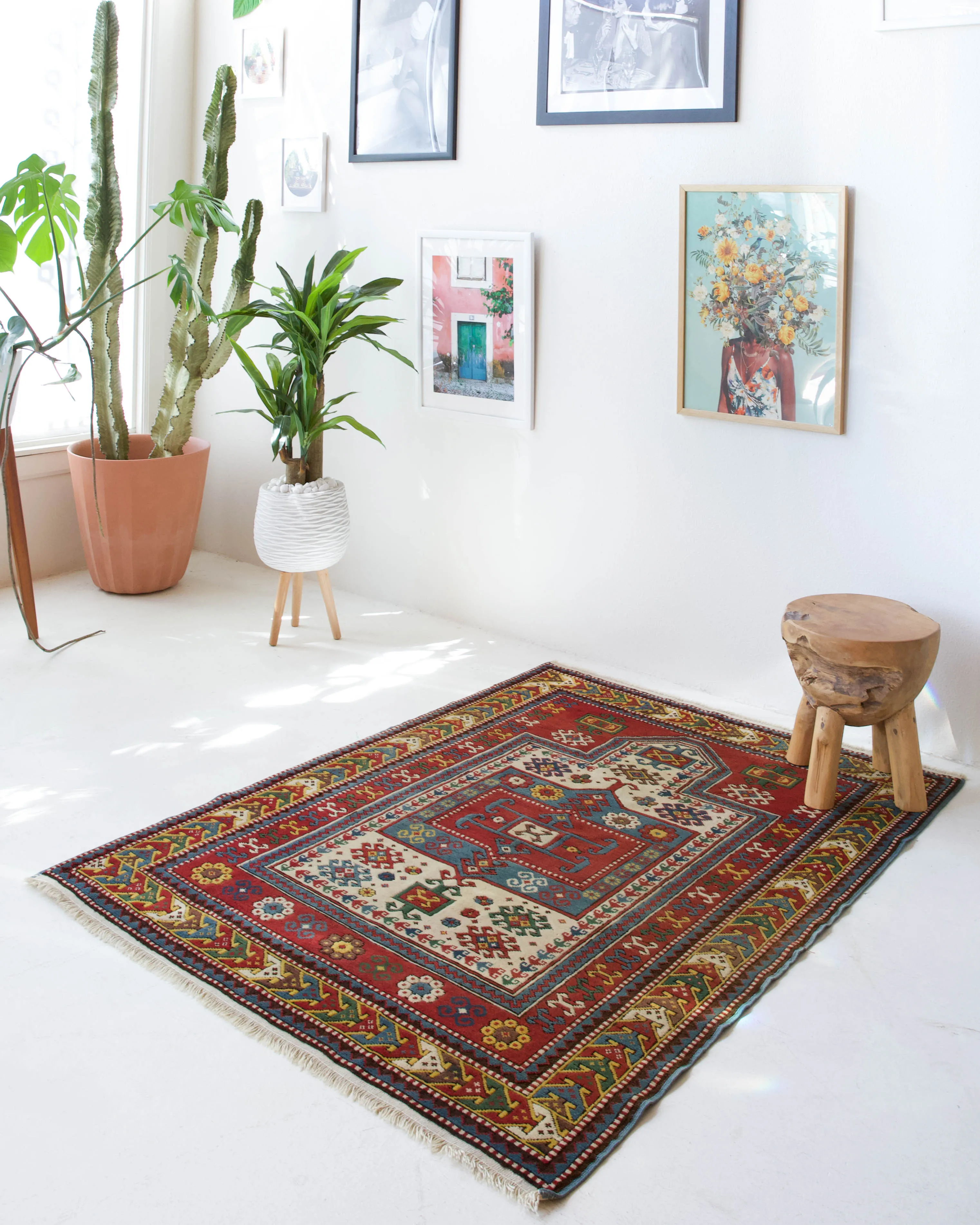 Vintage Caucasian Rug 4'2"x5'6"