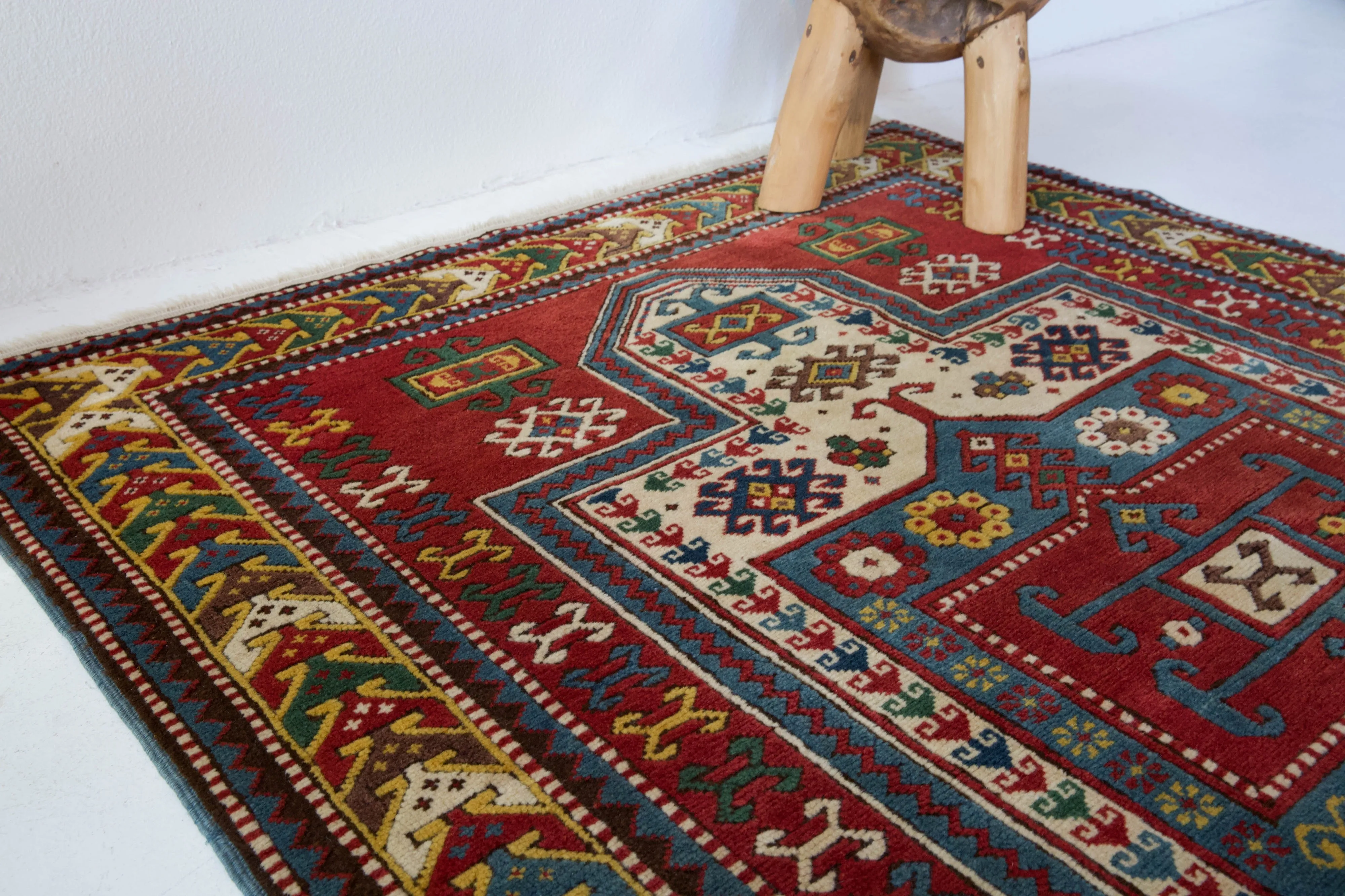 Vintage Caucasian Rug 4'2"x5'6"