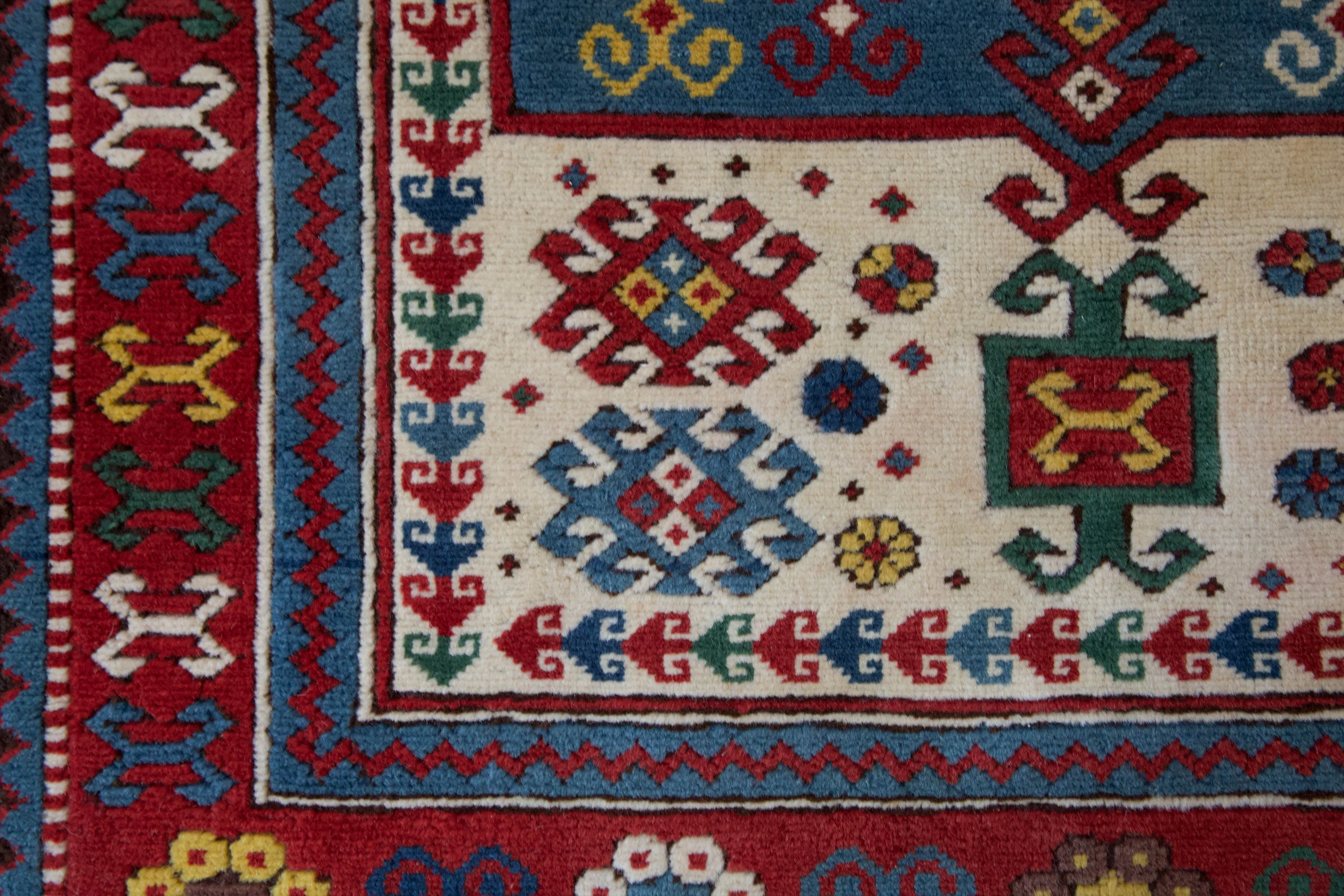 Vintage Caucasian Rug 4'2"x5'6"