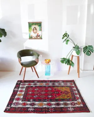 Vintage central Anatolian Kilim Rug 3'7"x5'2"