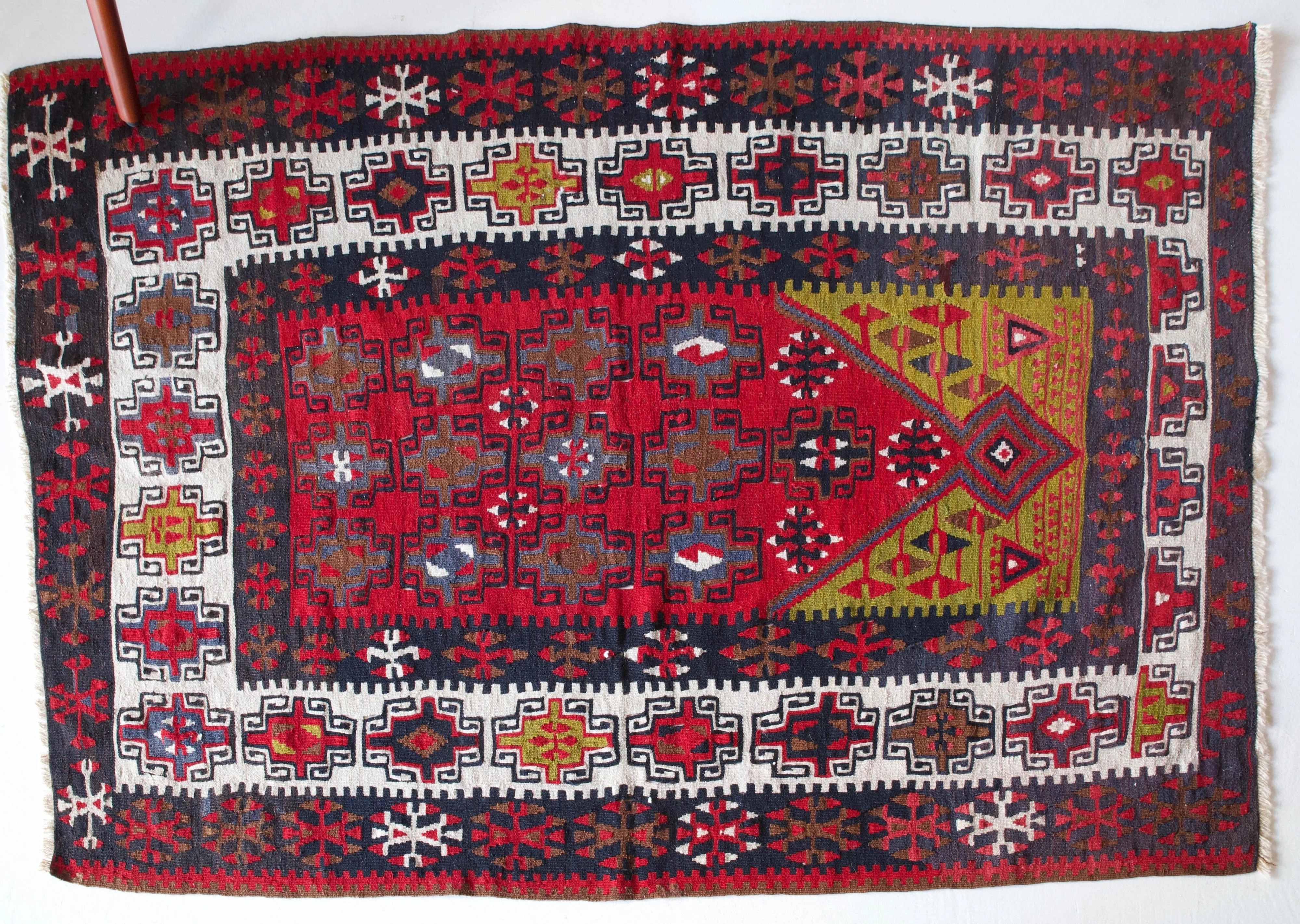 Vintage central Anatolian Kilim Rug 3'7"x5'2"