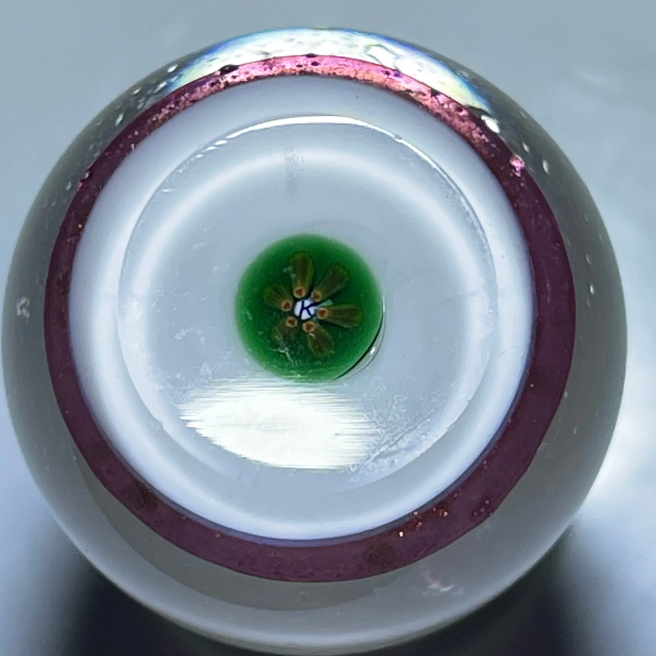 Vintage Charles Kaziun Jr. Lampwork Spider Lily Paperweight Style Bottle