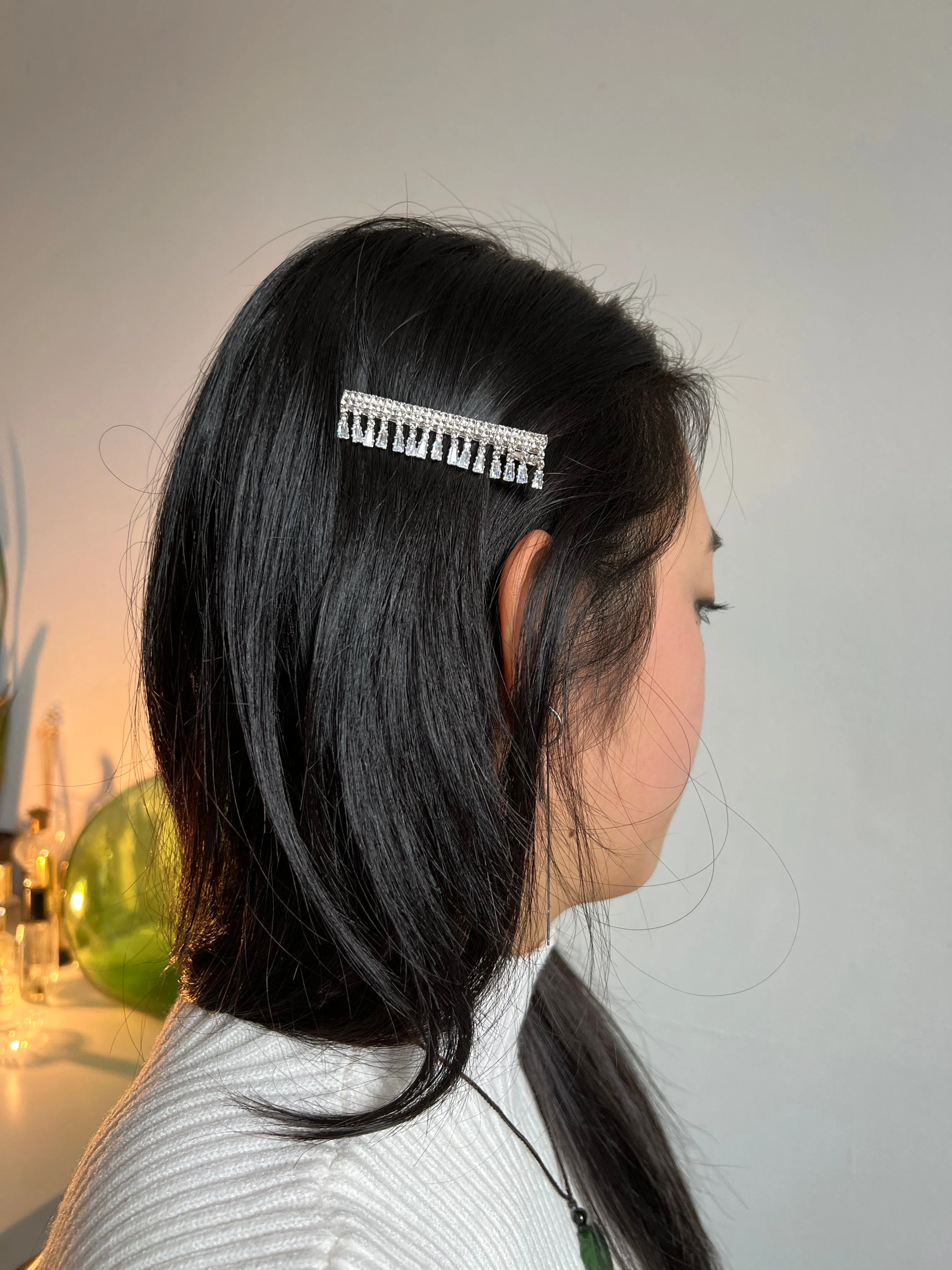 Vintage Crystals Fringe Hair Clip Barrette