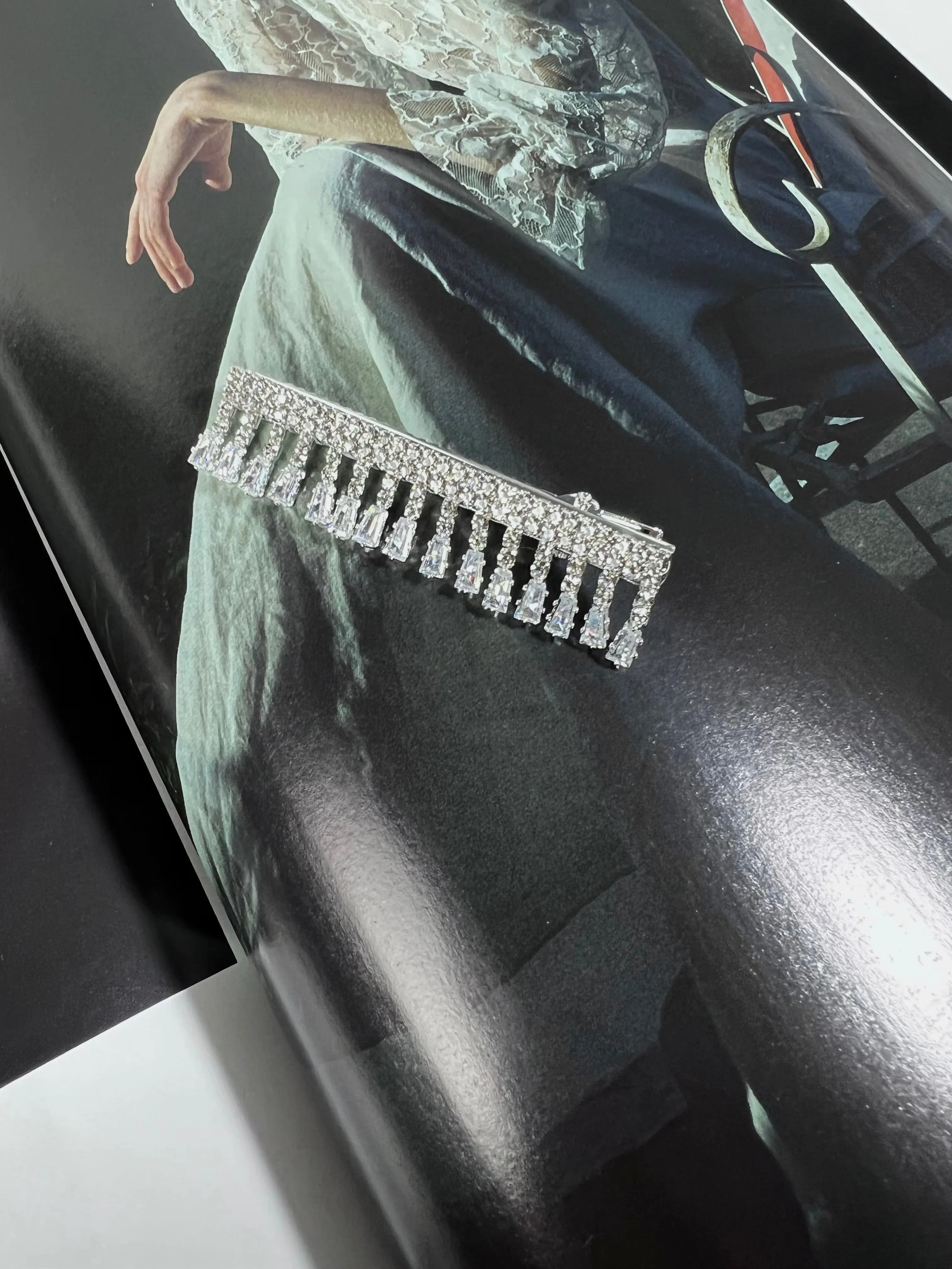 Vintage Crystals Fringe Hair Clip Barrette