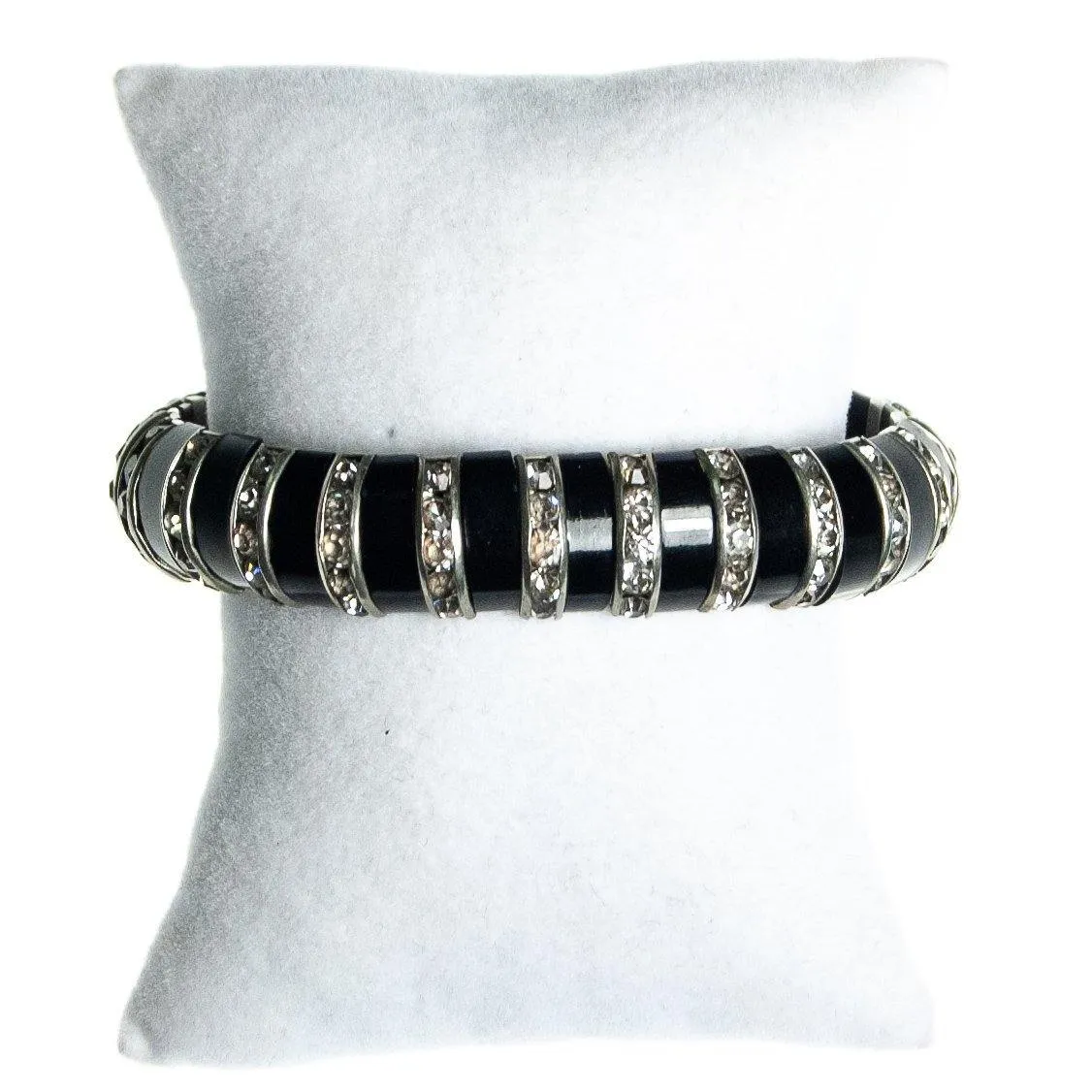 Vintage Deutsches Reich Gebrauchsmuster DRGM Bakelite and Rhinestone Schreiber and Hiller Bracelet