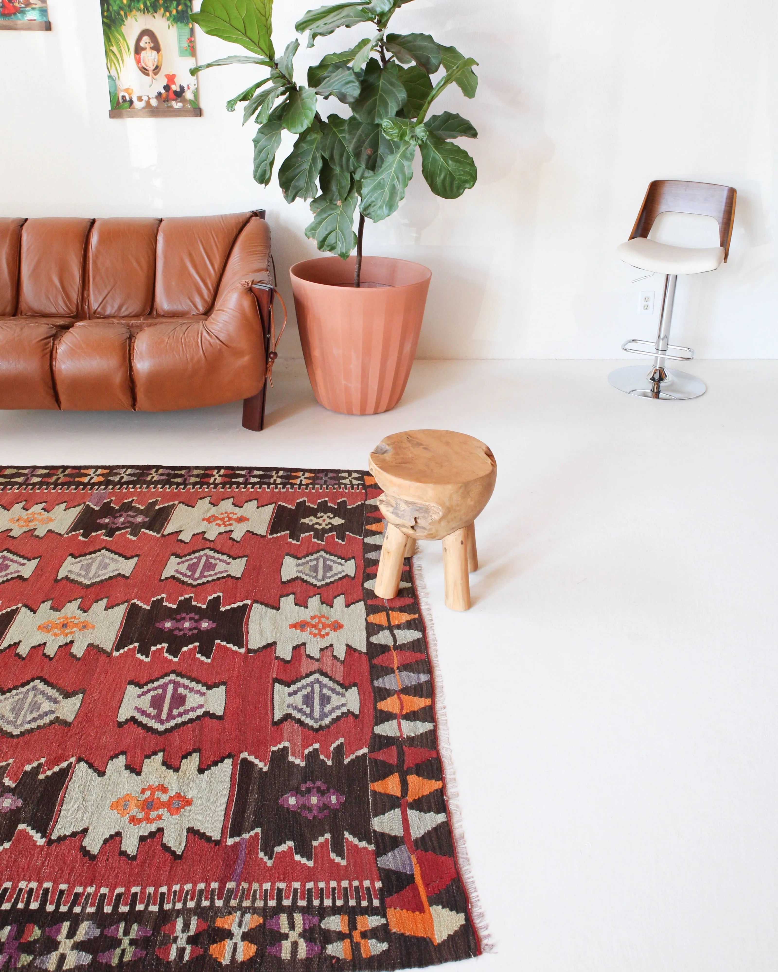 Vintage Eastern Anatolian Kilim Rug 6'6"x8'11"
