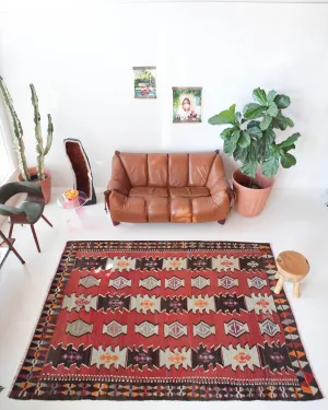 Vintage Eastern Anatolian Kilim Rug 6'6"x8'11"
