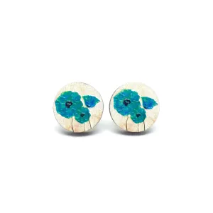 Vintage Flowers Wooden Earrings