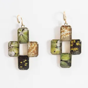 Vintage Garden Photography Cross Earrings