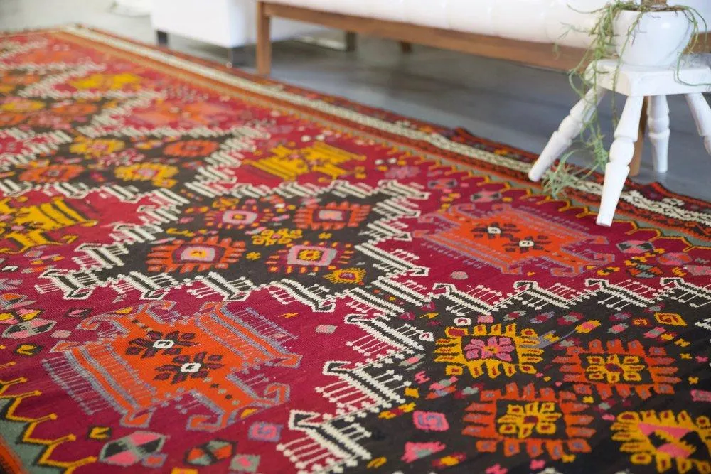 Vintage Kars Kilim Rug 5'.7"x15'
