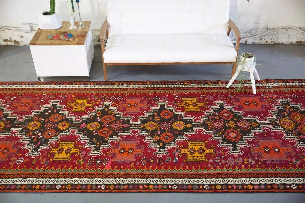 Vintage Kars Kilim Rug 5'.7"x15'