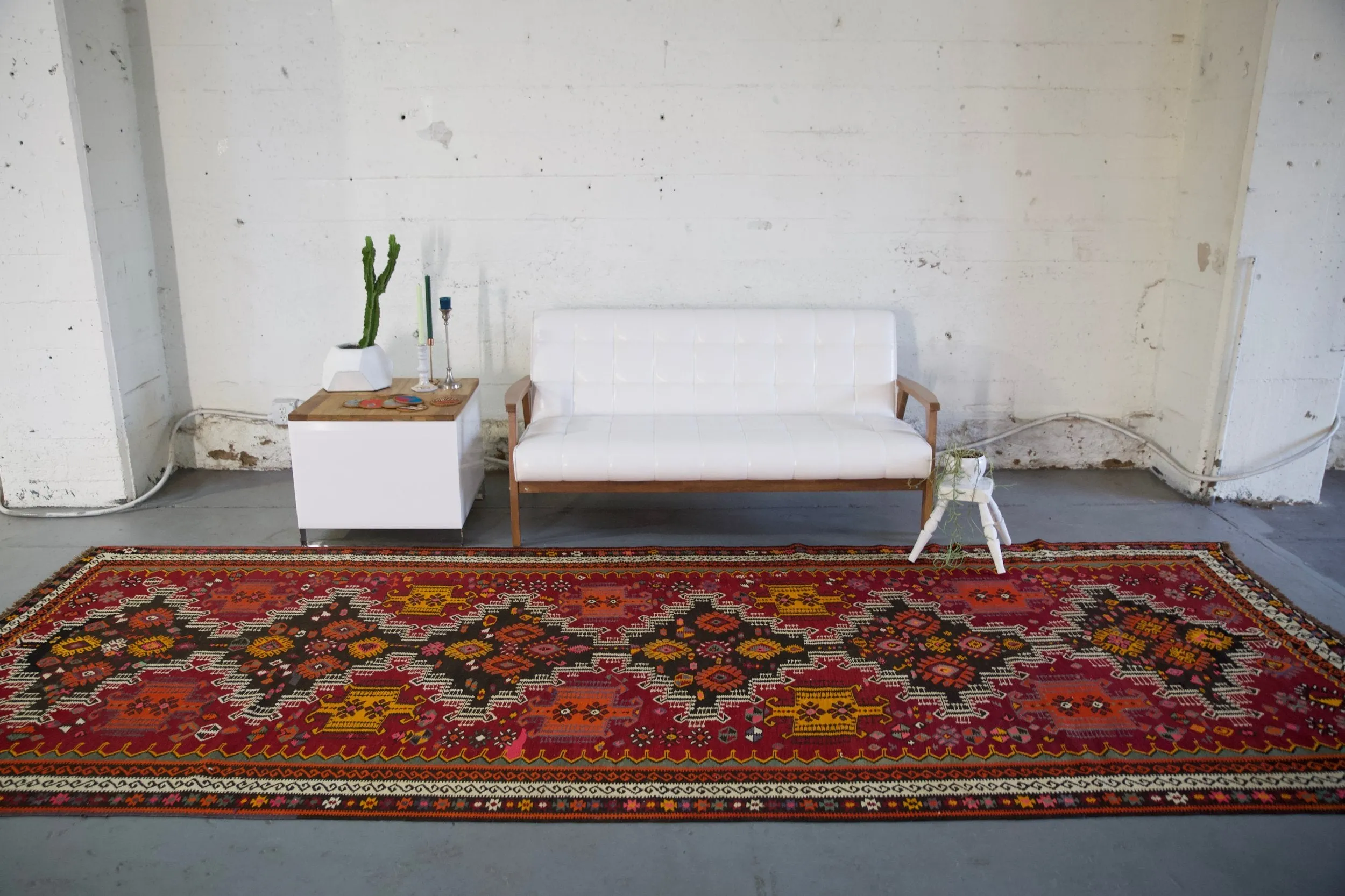 Vintage Kars Kilim Rug 5'.7"x15'