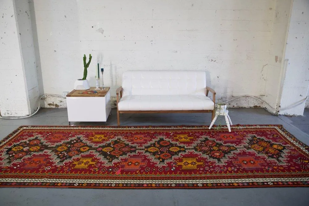 Vintage Kars Kilim Rug 5'.7"x15'