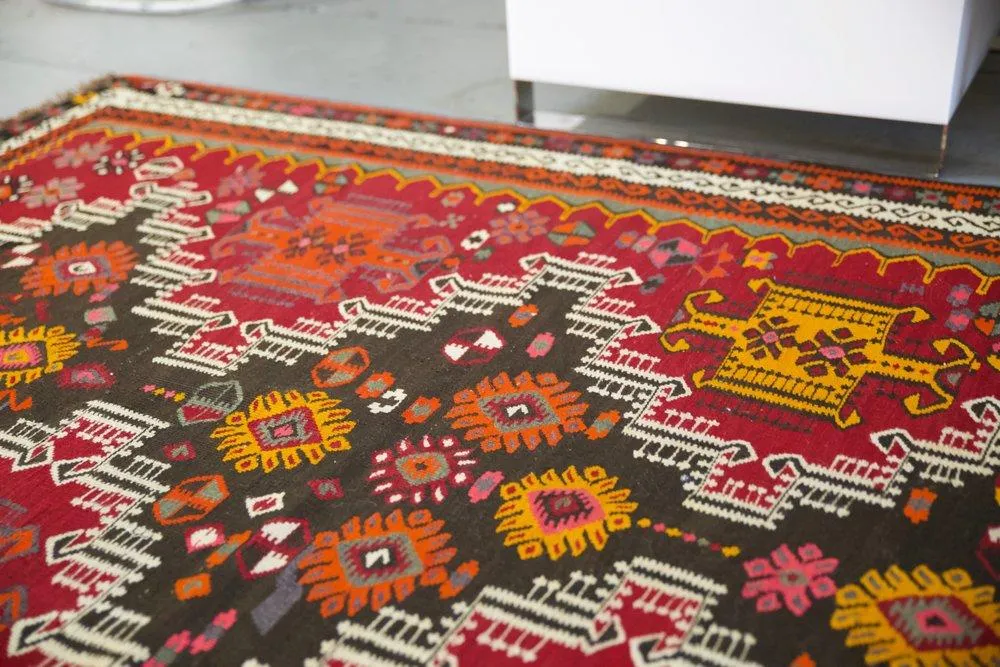 Vintage Kars Kilim Rug 5'.7"x15'