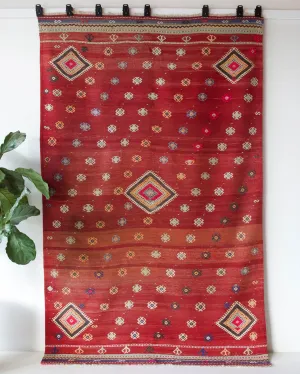Vintage Manisa Kilim Rug 5'10"x9'5"
