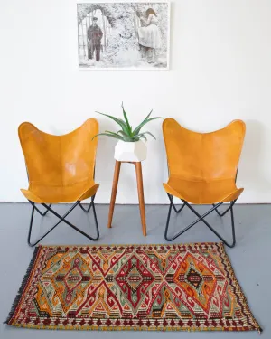 Vintage Mini Turkish Kilim Rug 2'10"x4'10"