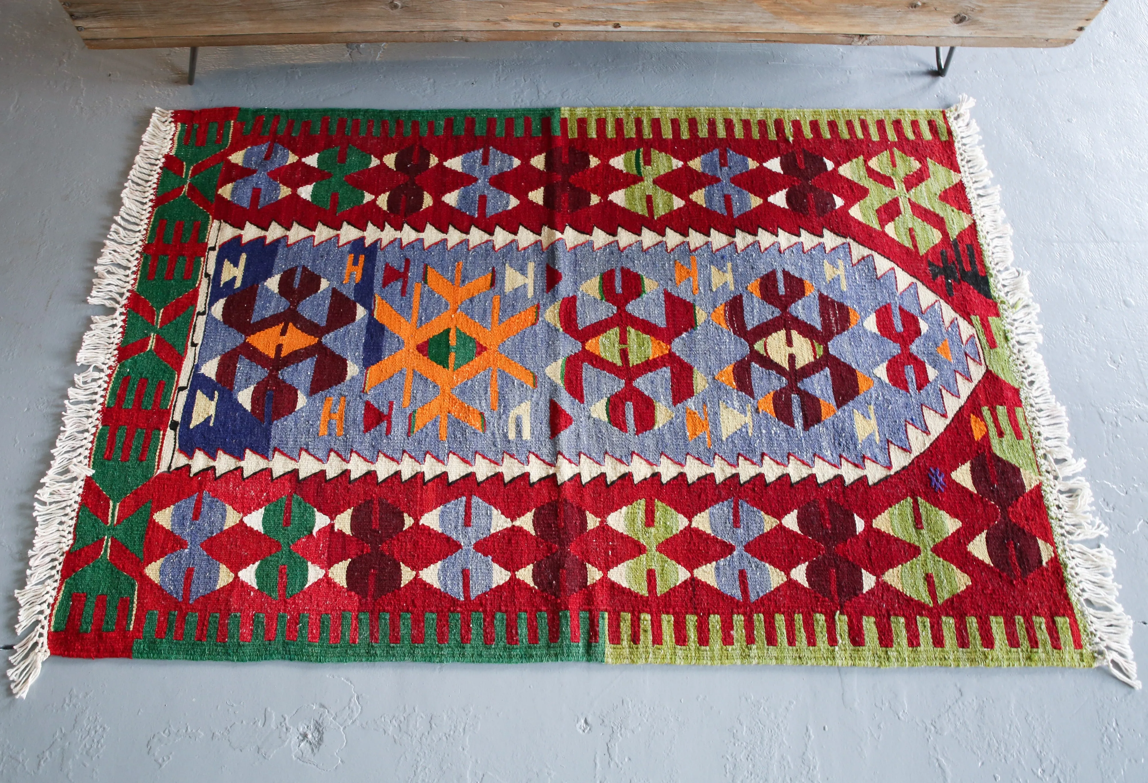Vintage Mini Turkish Kilim Rug 2.9ftx4.5ft