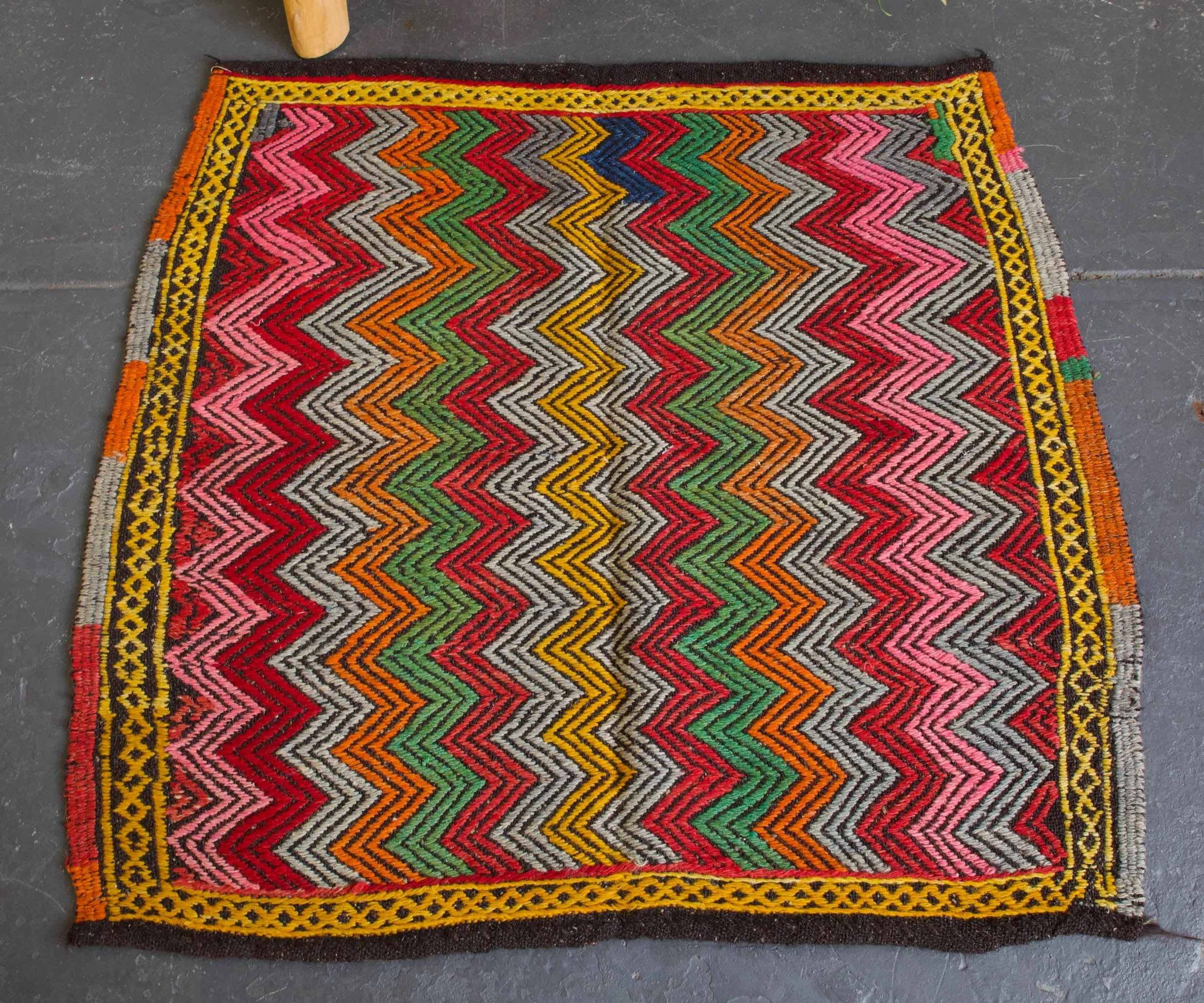 Vintage Mini Turkish Kilim Rug 3'3"x3'2"