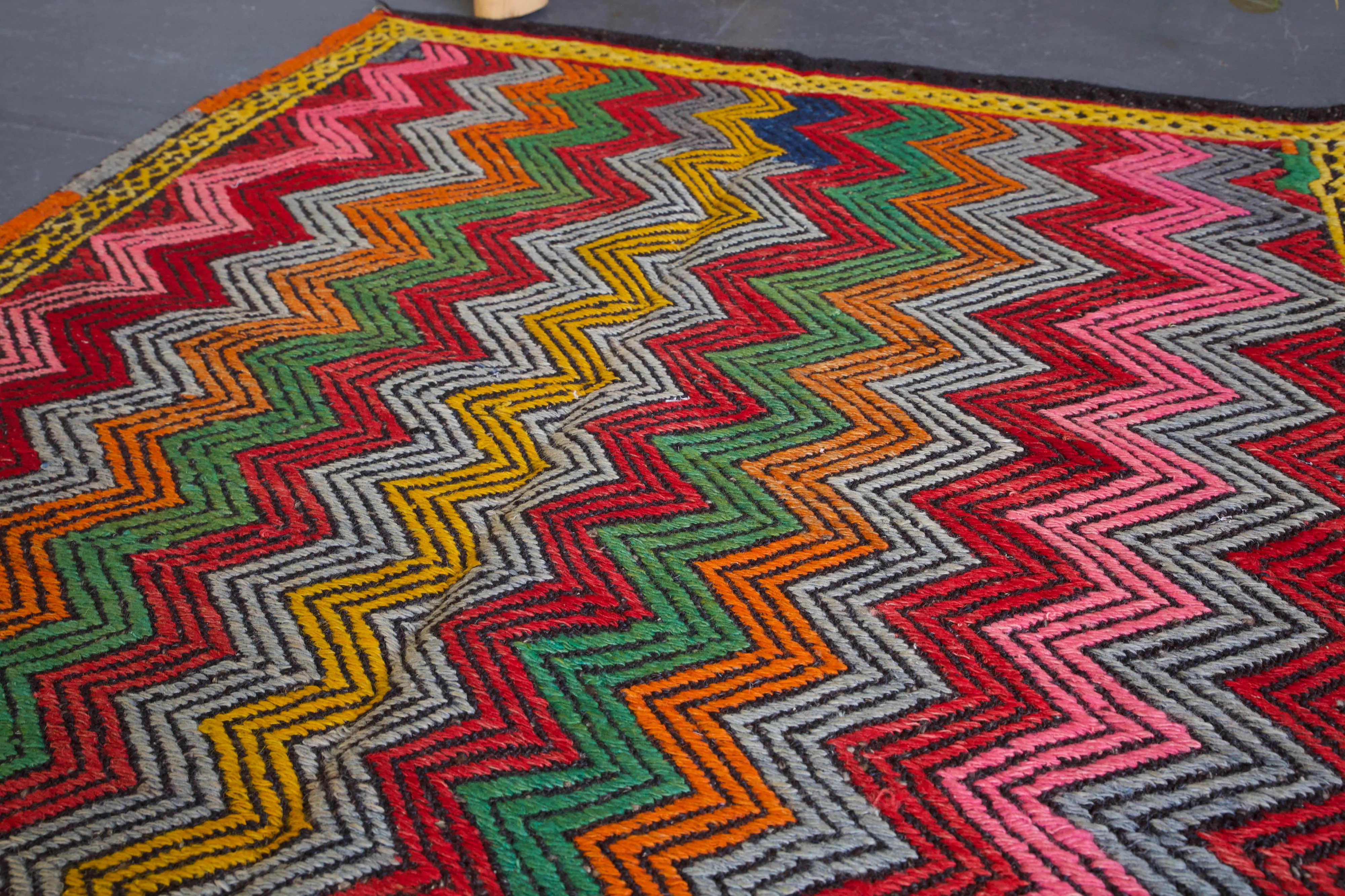 Vintage Mini Turkish Kilim Rug 3'3"x3'2"