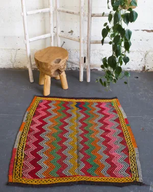 Vintage Mini Turkish Kilim Rug 3'3"x3'2"