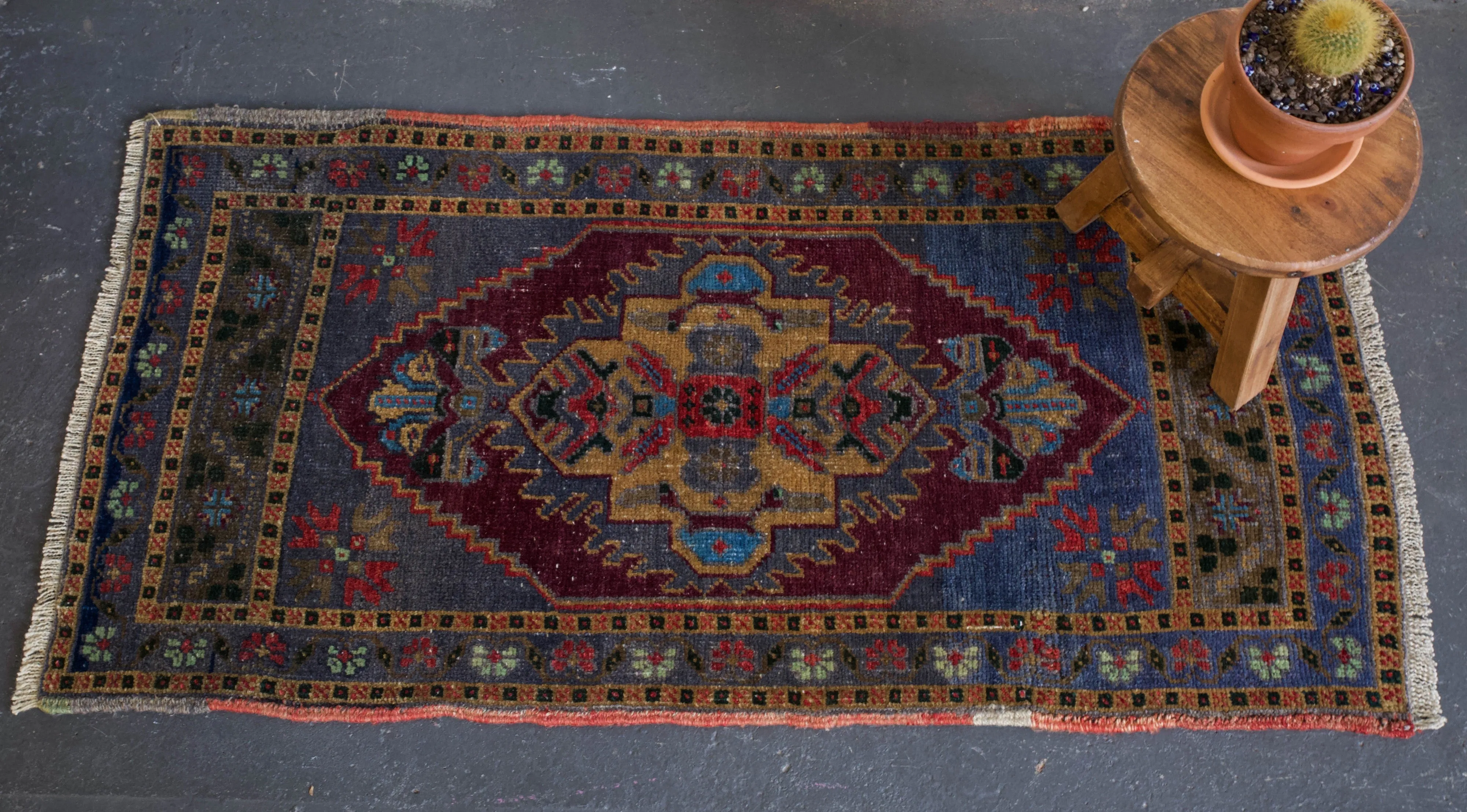 Vintage Mini Turkish Rug 1'9"x3'6"