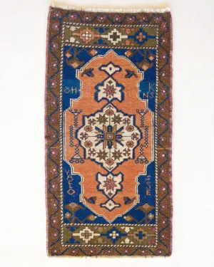Vintage Mini Turkish Rug 22"x44"