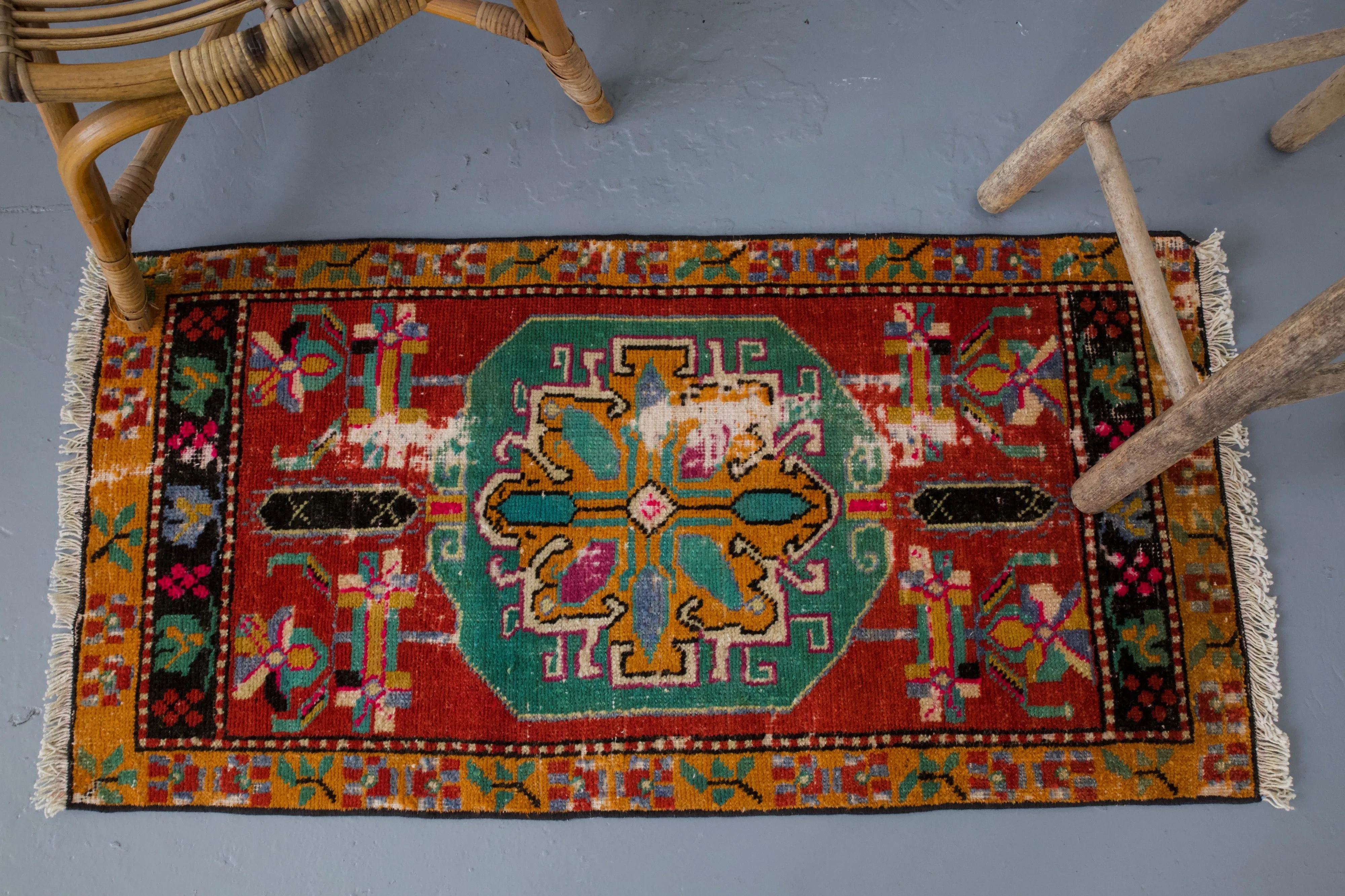 Vintage Mini Turkish Rug