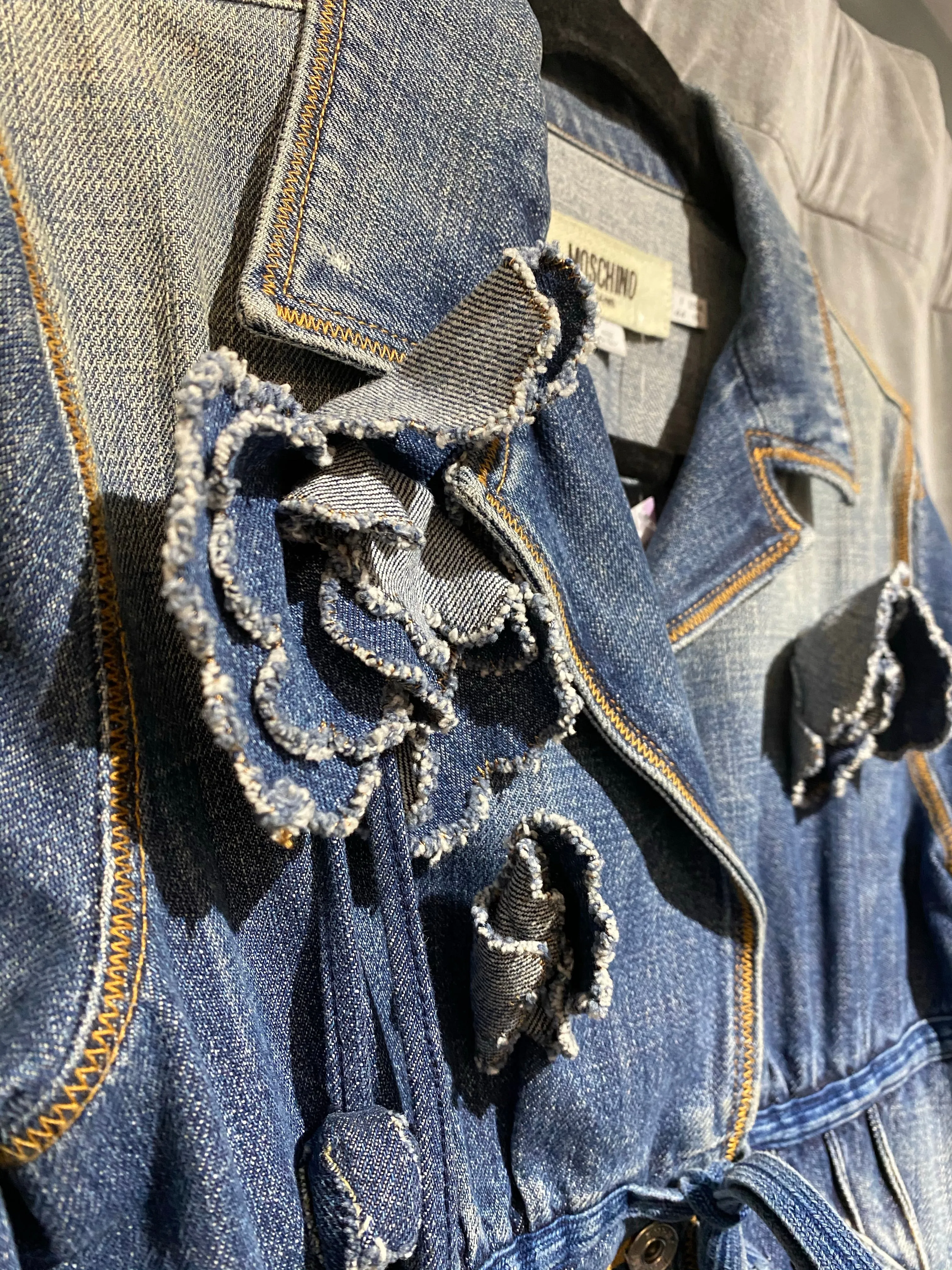 Vintage: Moschino Denim Jacket with Denim Flowers