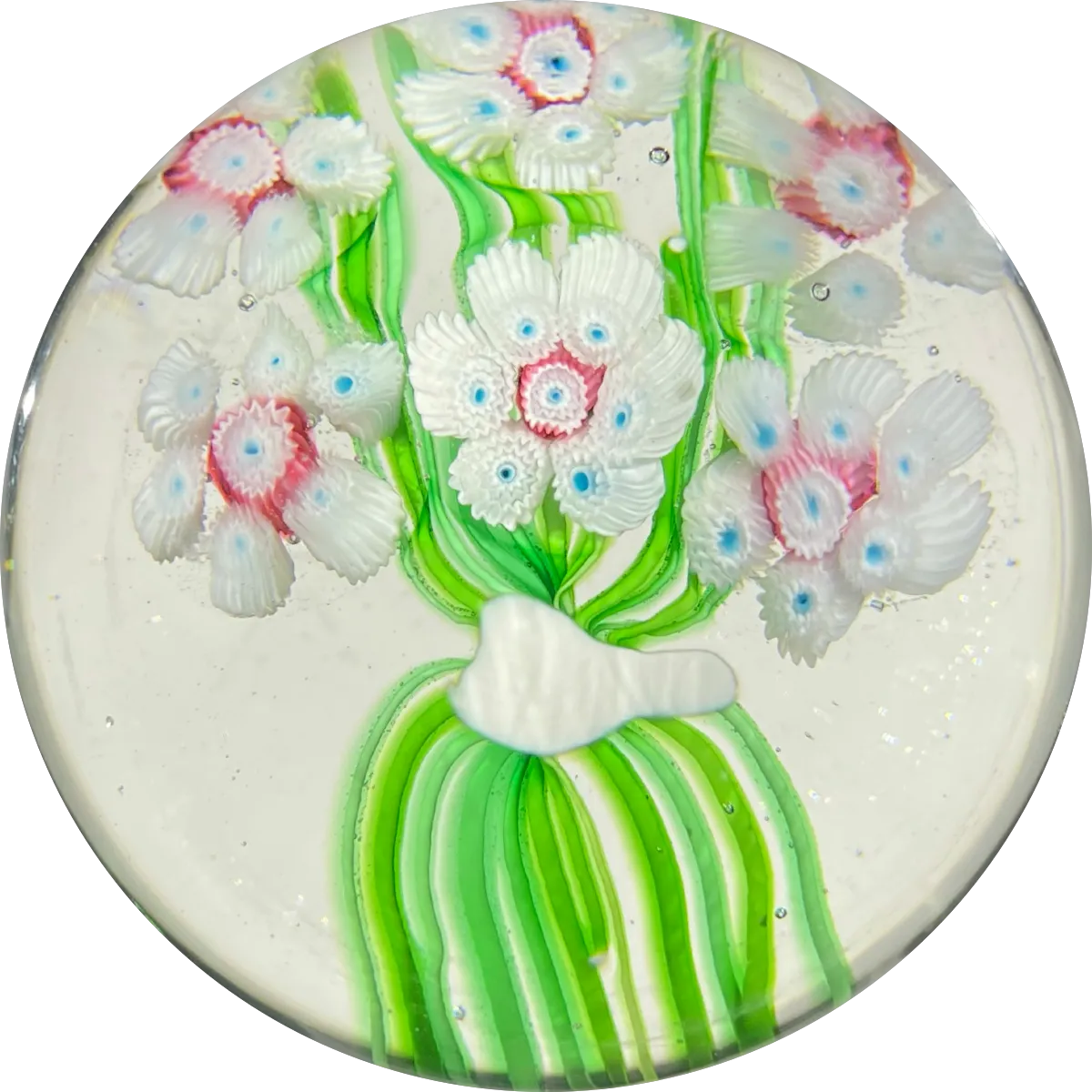 Vintage Murano Art glass Paperweight Millefiori Flower Bouquet