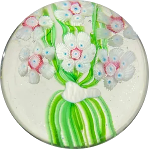 Vintage Murano Art glass Paperweight Millefiori Flower Bouquet