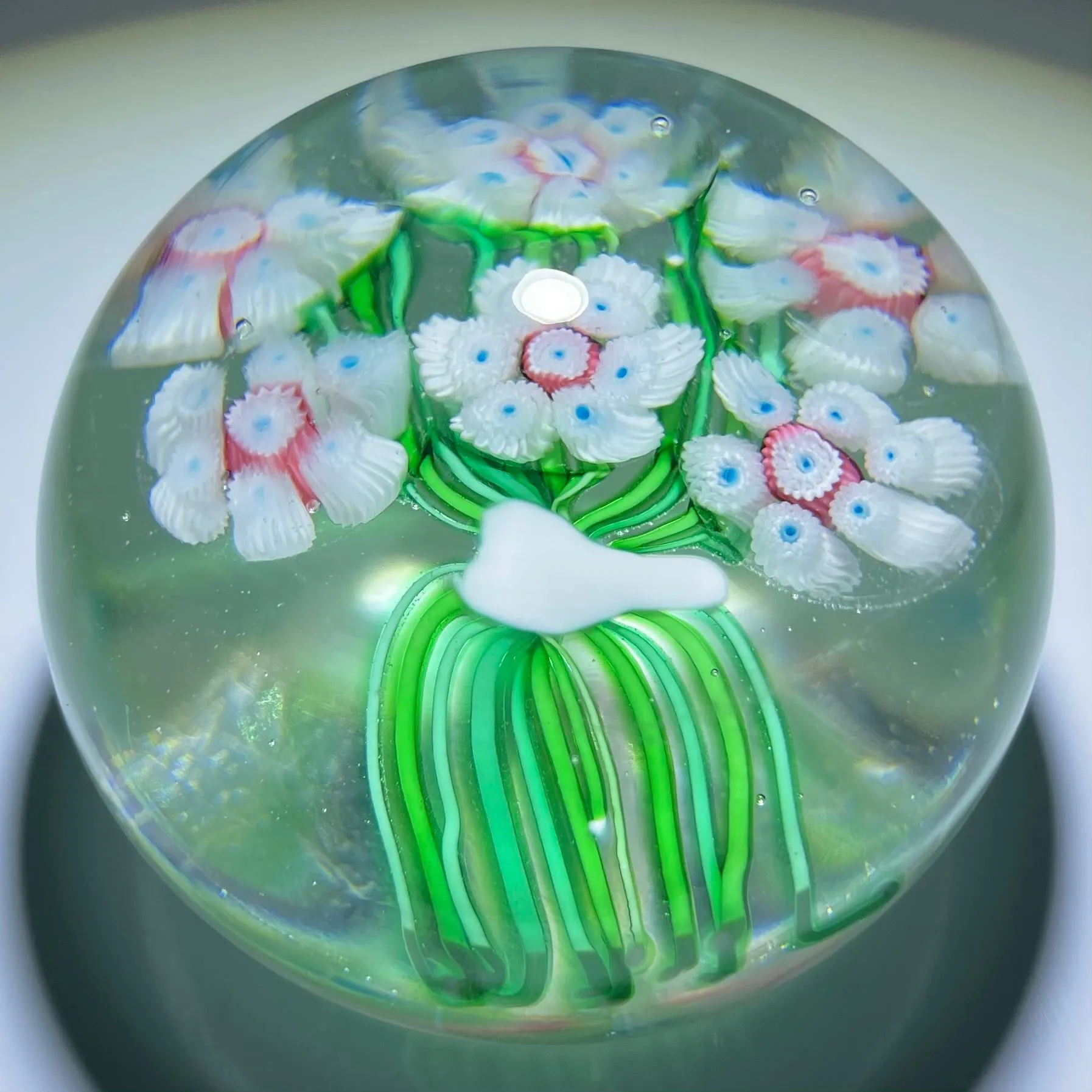 Vintage Murano Art glass Paperweight Millefiori Flower Bouquet