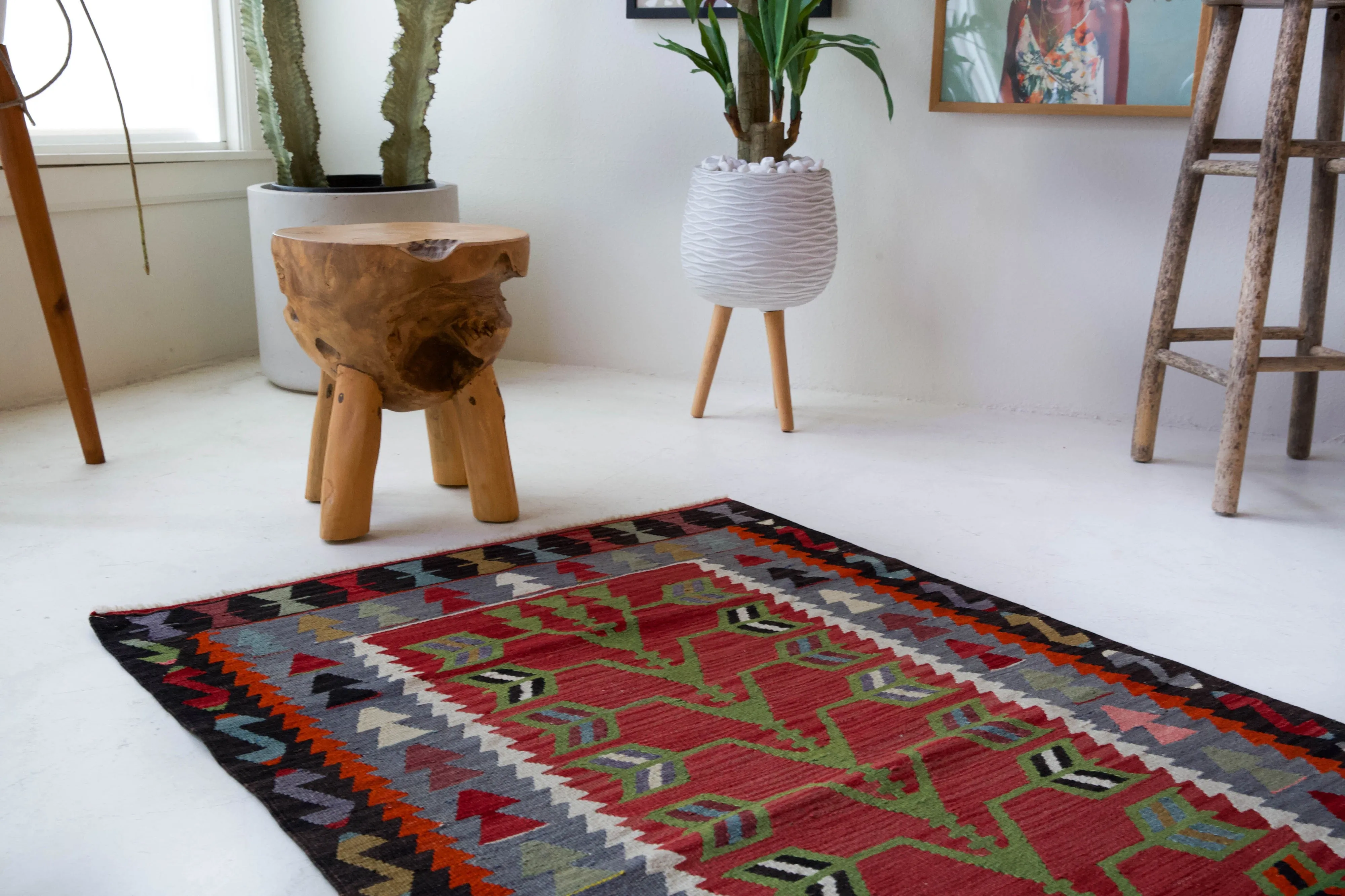 Vintage Oushak Kilim Rug 3'x5'