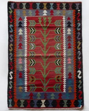 Vintage Oushak Kilim Rug 3'x5'