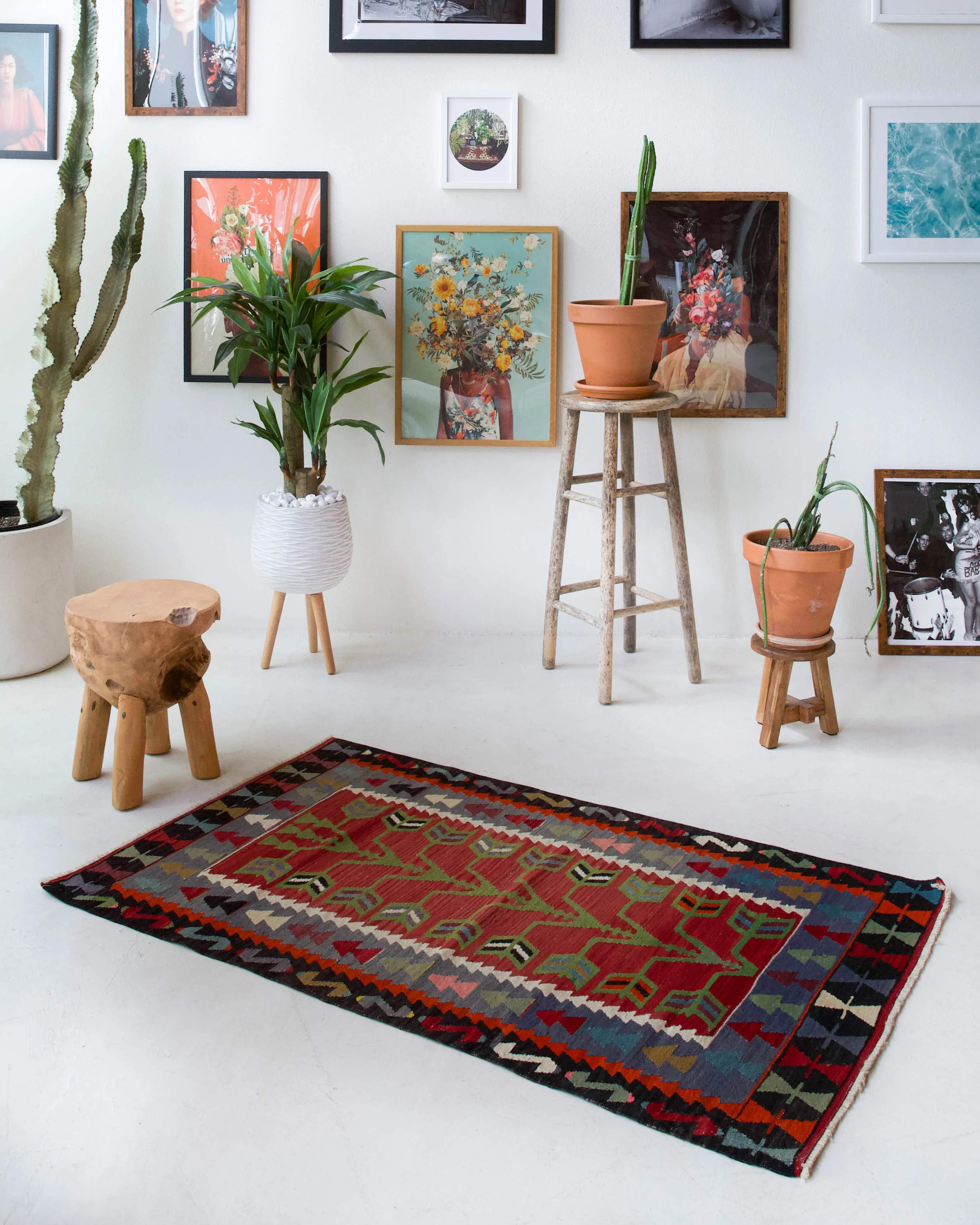 Vintage Oushak Kilim Rug 3'x5'