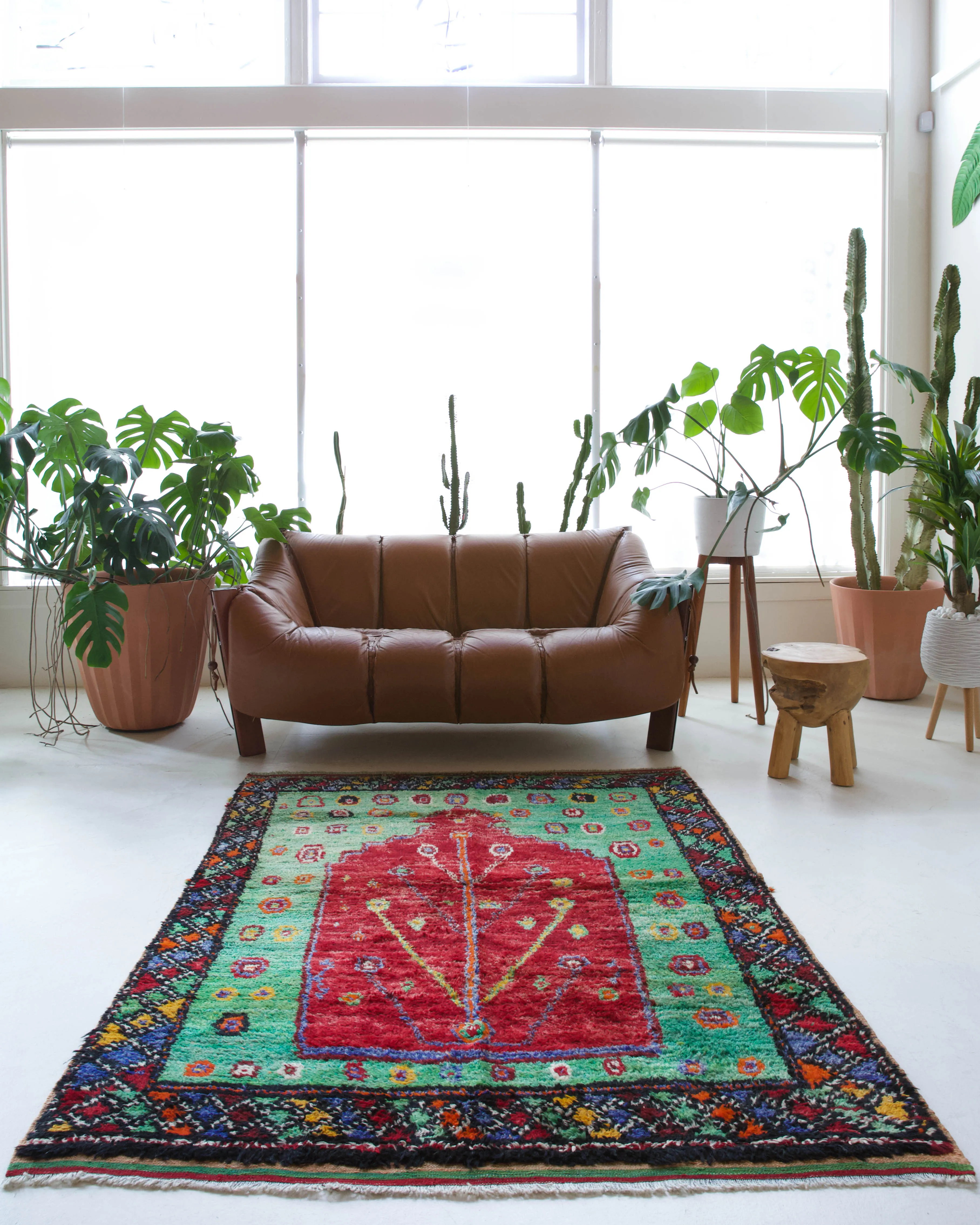 Vintage Oushak Rug 4'10"x6'8""