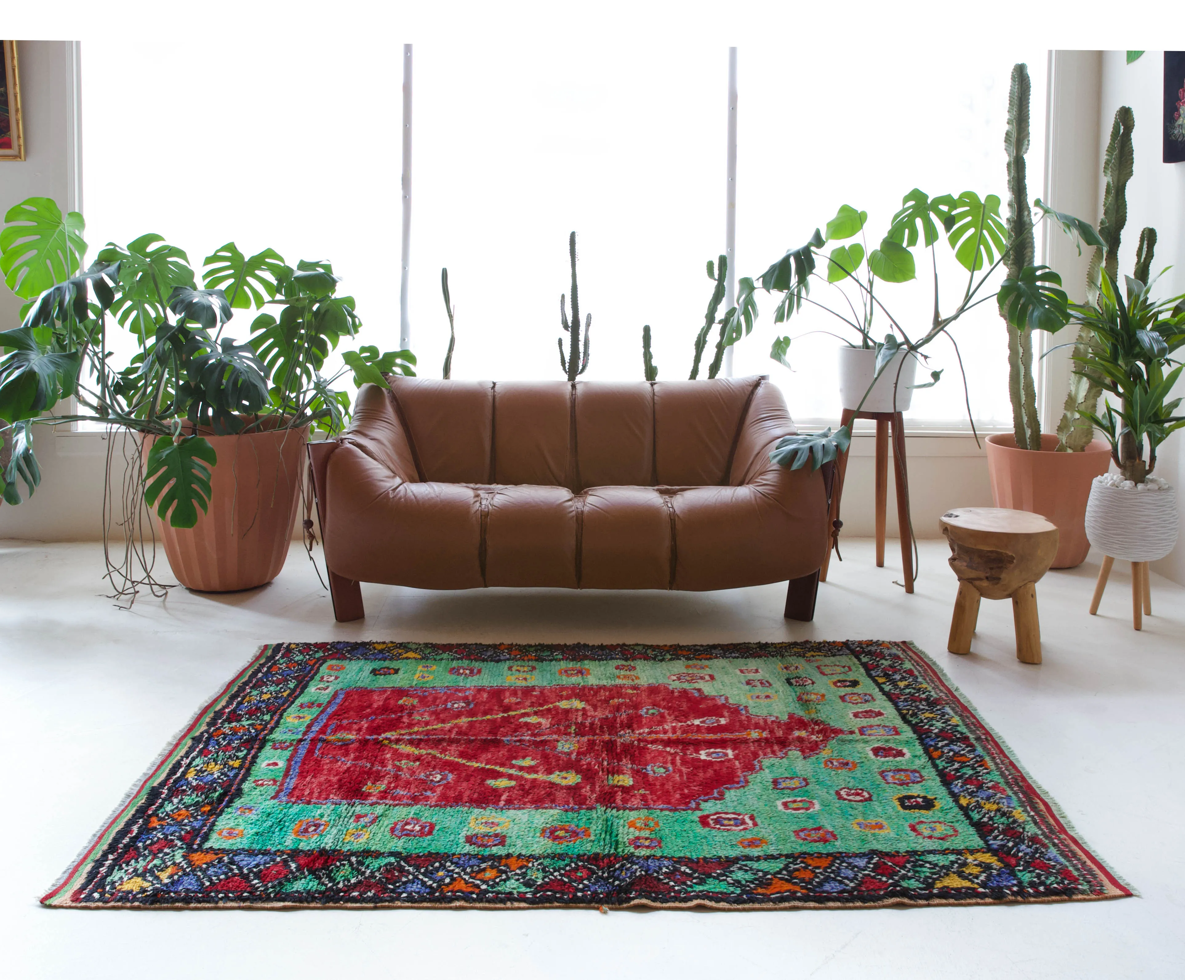 Vintage Oushak Rug 4'10"x6'8""