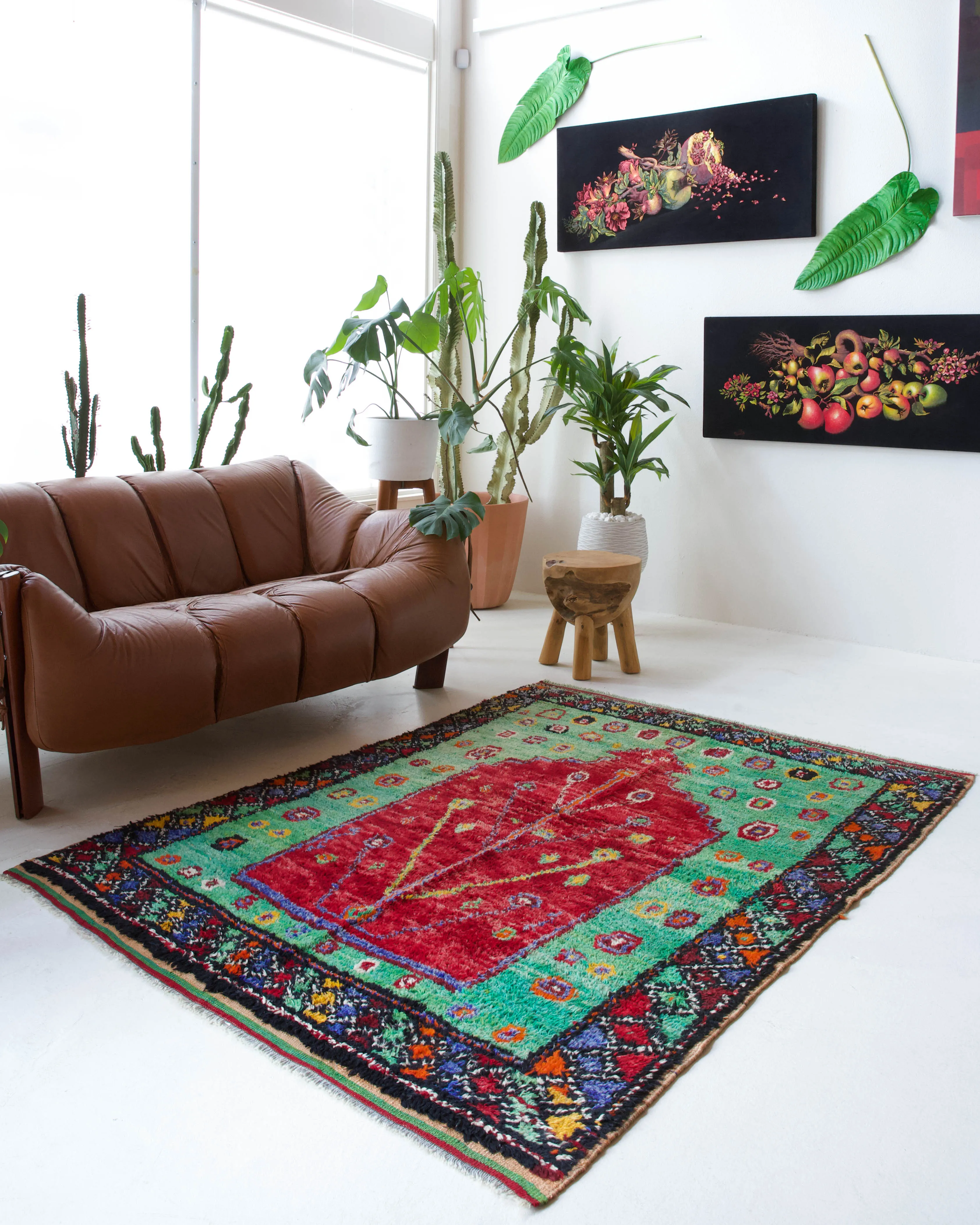 Vintage Oushak Rug 4'10"x6'8""