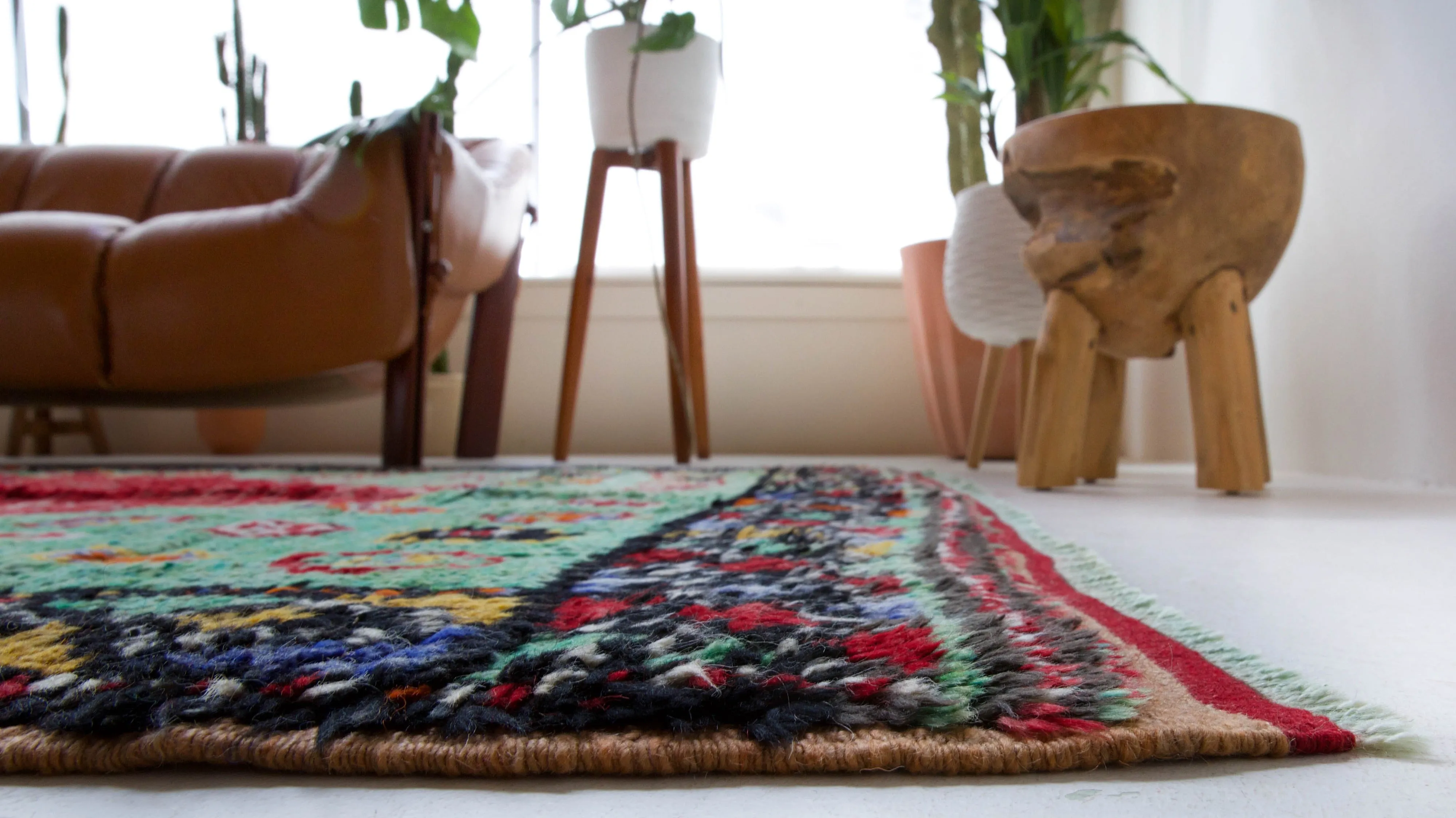 Vintage Oushak Rug 4'10"x6'8""