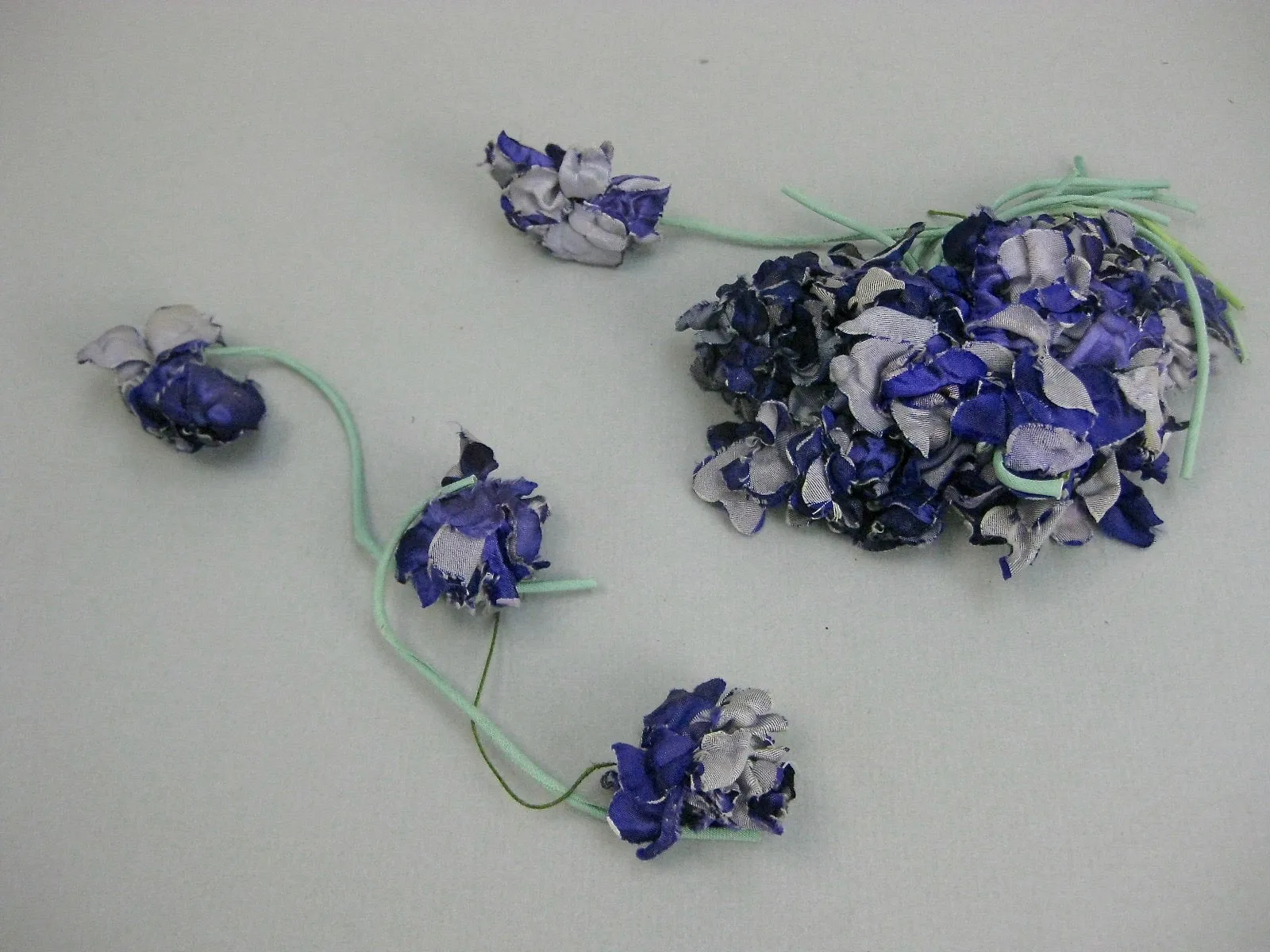 Vintage purple millinery flowers silk 1920s