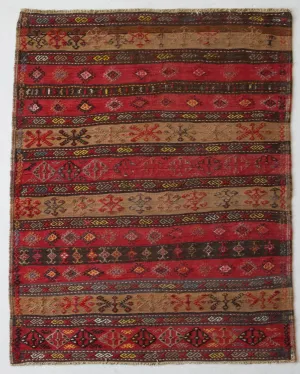 Vintage Sivas Kilim Rug 4'x5'5"